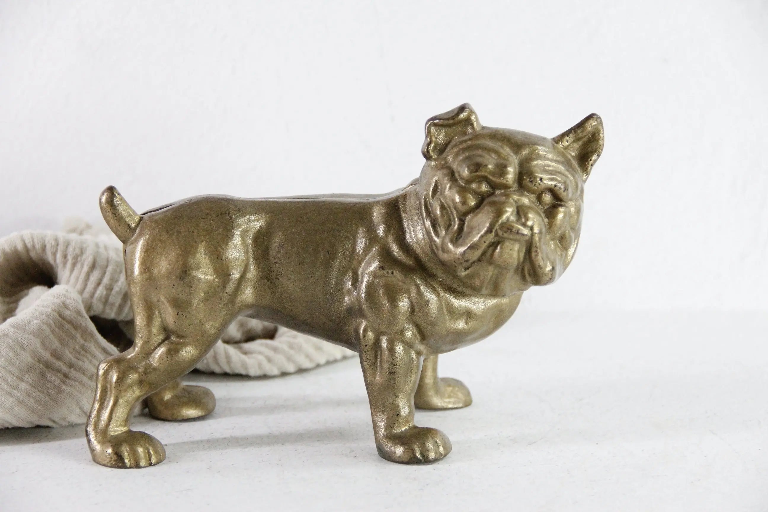 Brass Bulldog Bank | Vintage Figurine Doorstop  Debra Hall Lifestyle