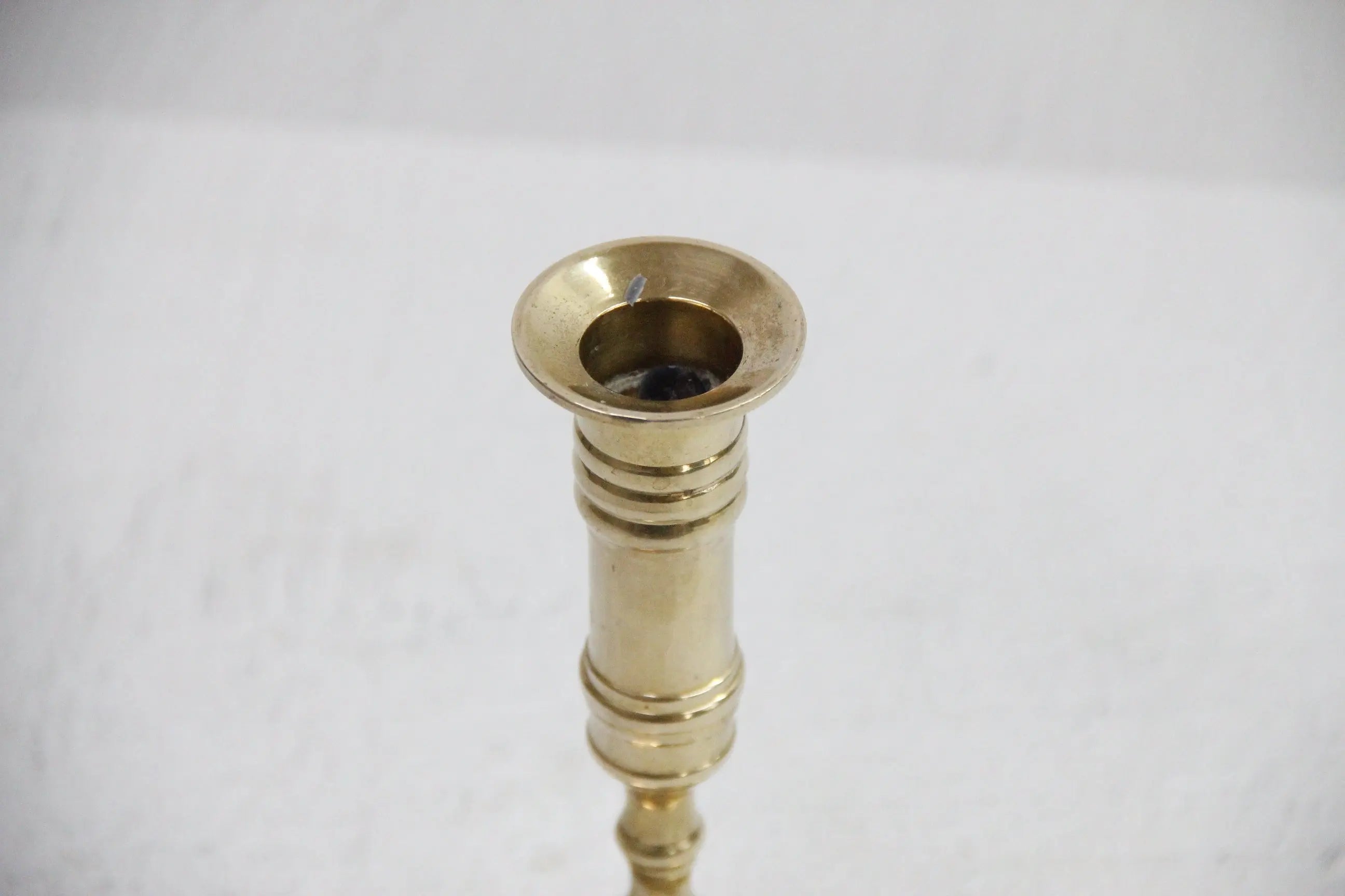 Brass Candle Holder Antique | Taper Footed Candlestick  Debra Hall Lifestyle