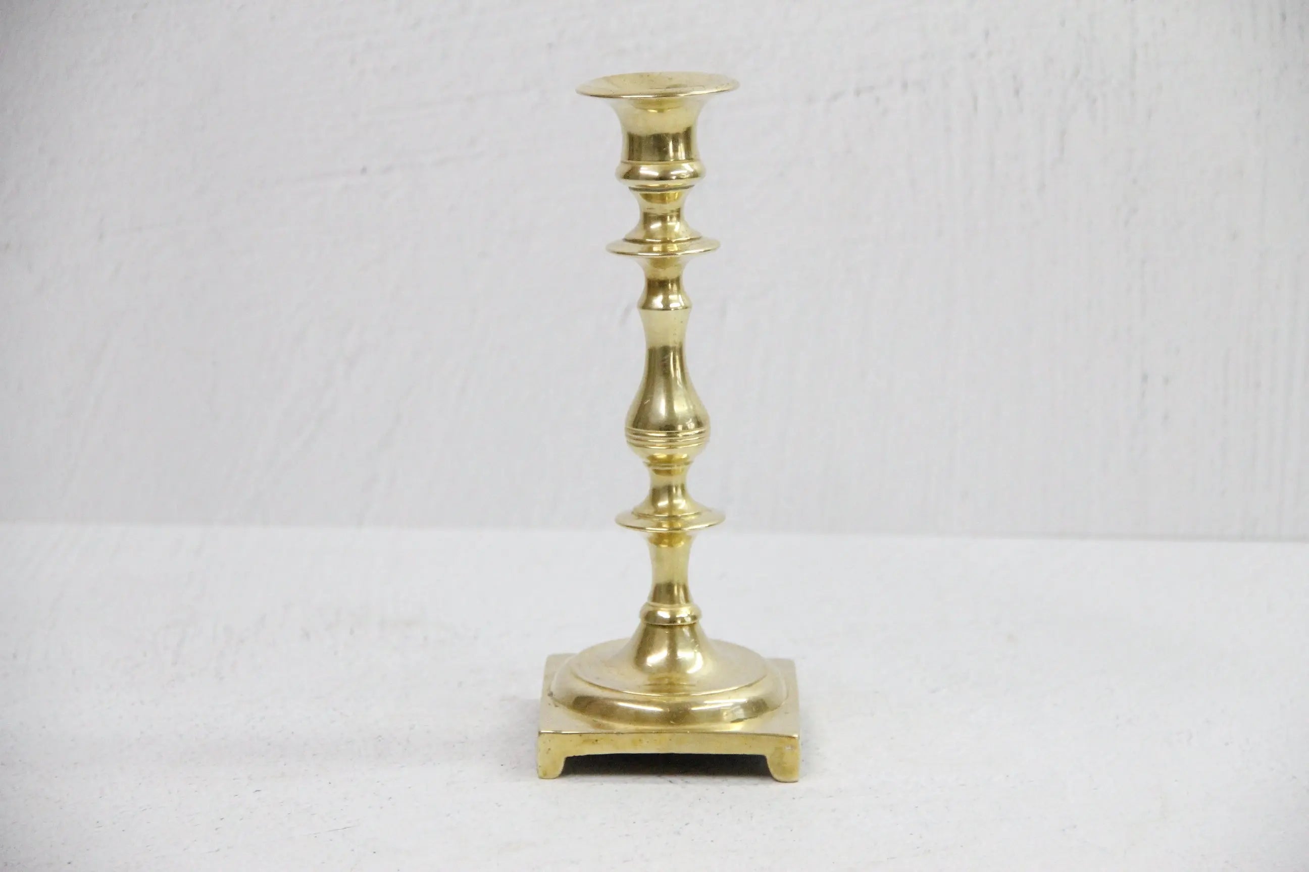 Brass Candle Holder | Antique Footed Taper Candlestick  Debra Hall Lifestyle