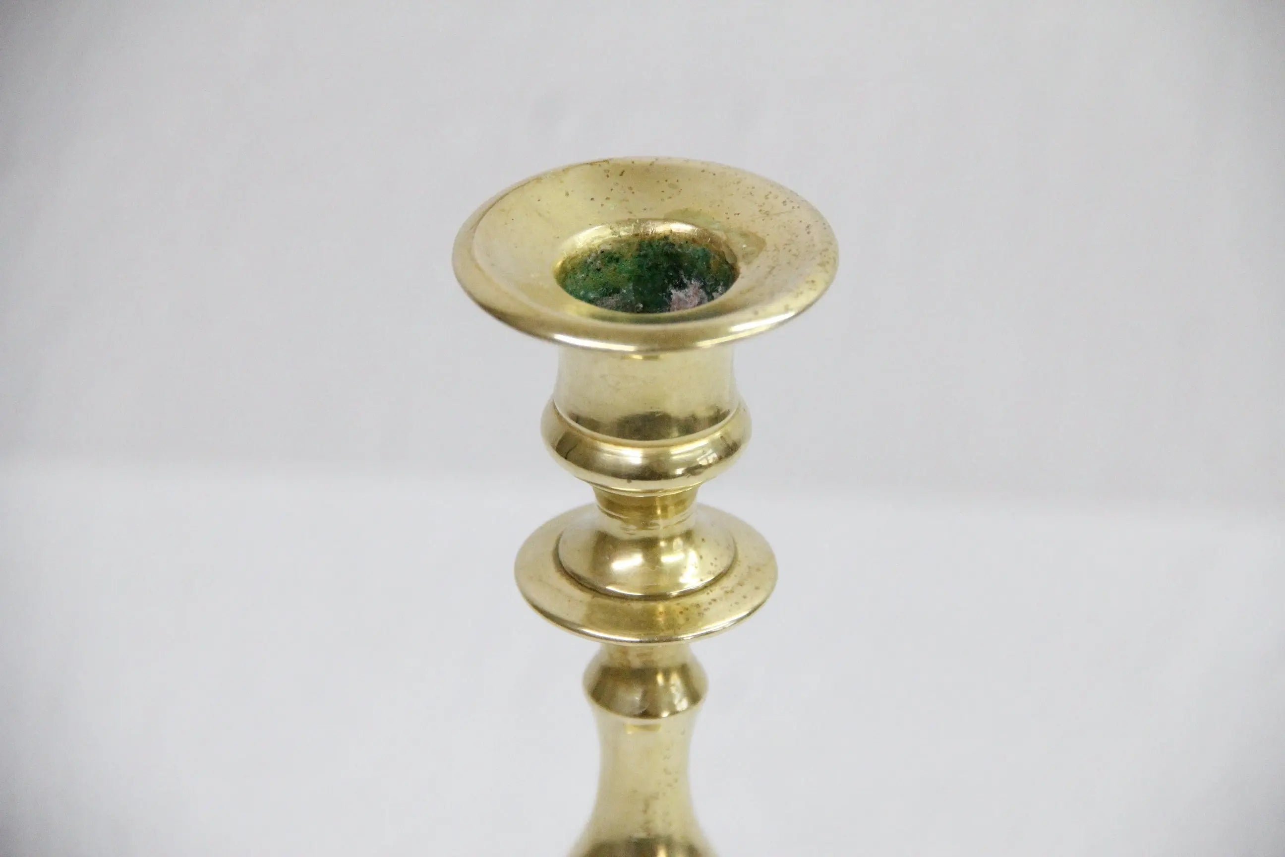Brass Candle Holder | Antique Footed Taper Candlestick  Debra Hall Lifestyle