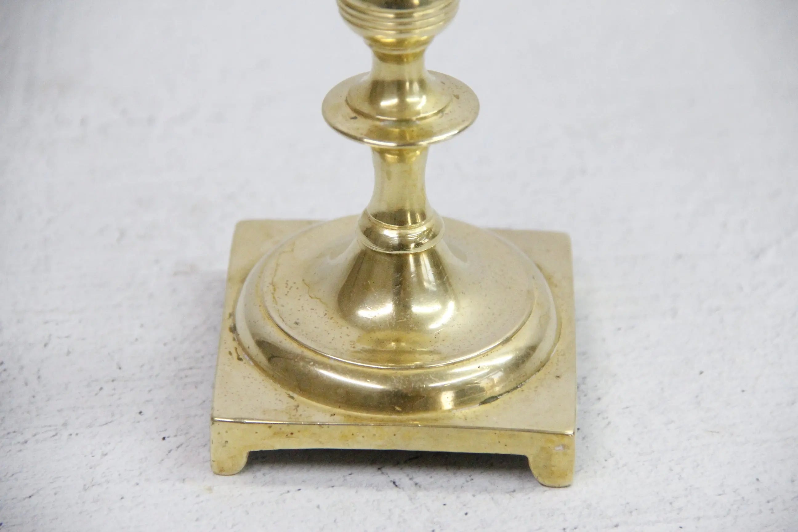 Brass Candle Holder | Antique Footed Taper Candlestick  Debra Hall Lifestyle