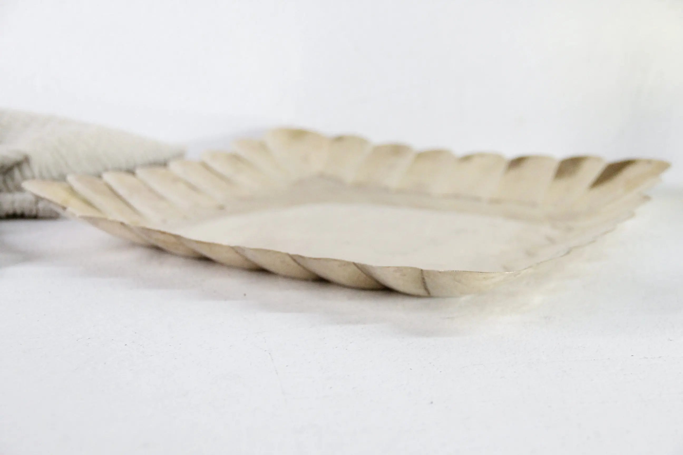 Brass Square Tray Vintage | Large Scalloped Serving  Debra Hall Lifestyle