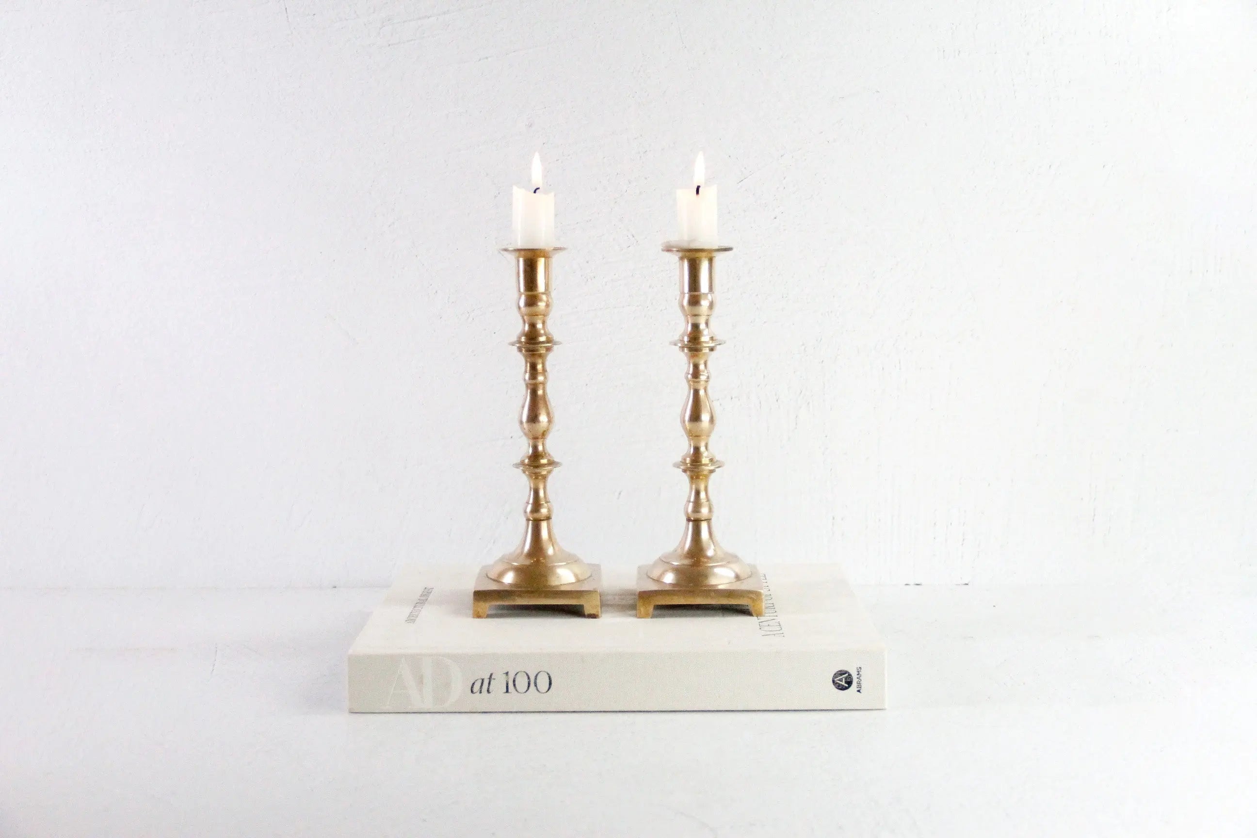 Brass Taper Candlesticks | Antique Solid Pair England  Debra Hall Lifestyle