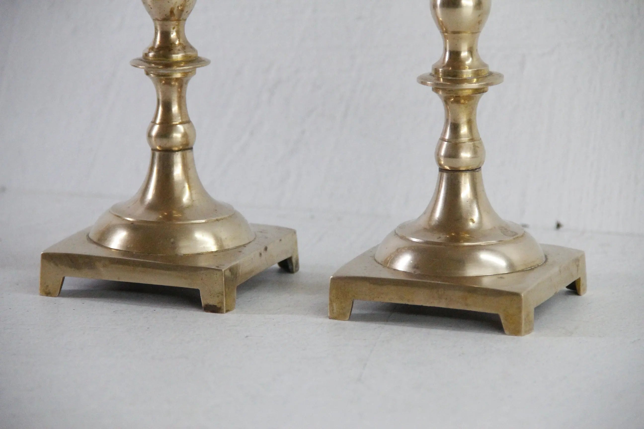 Brass Taper Candlesticks | Antique Solid Pair England  Debra Hall Lifestyle
