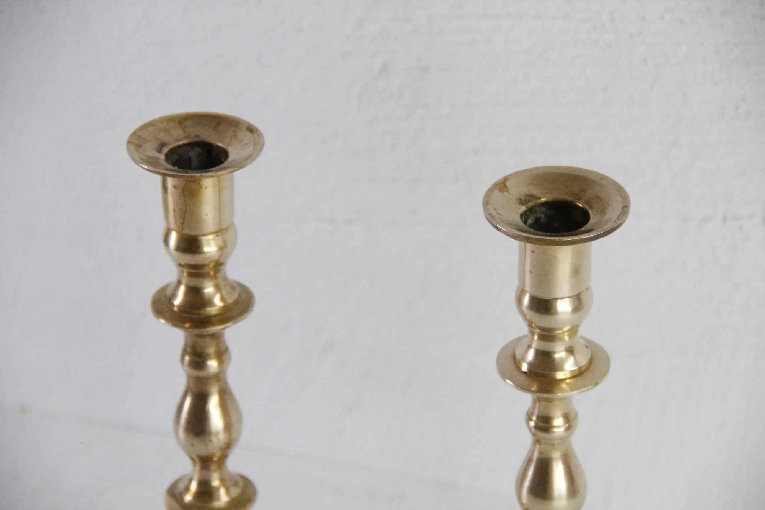 Brass Taper Candlesticks | Antique Solid Pair England  Debra Hall Lifestyle