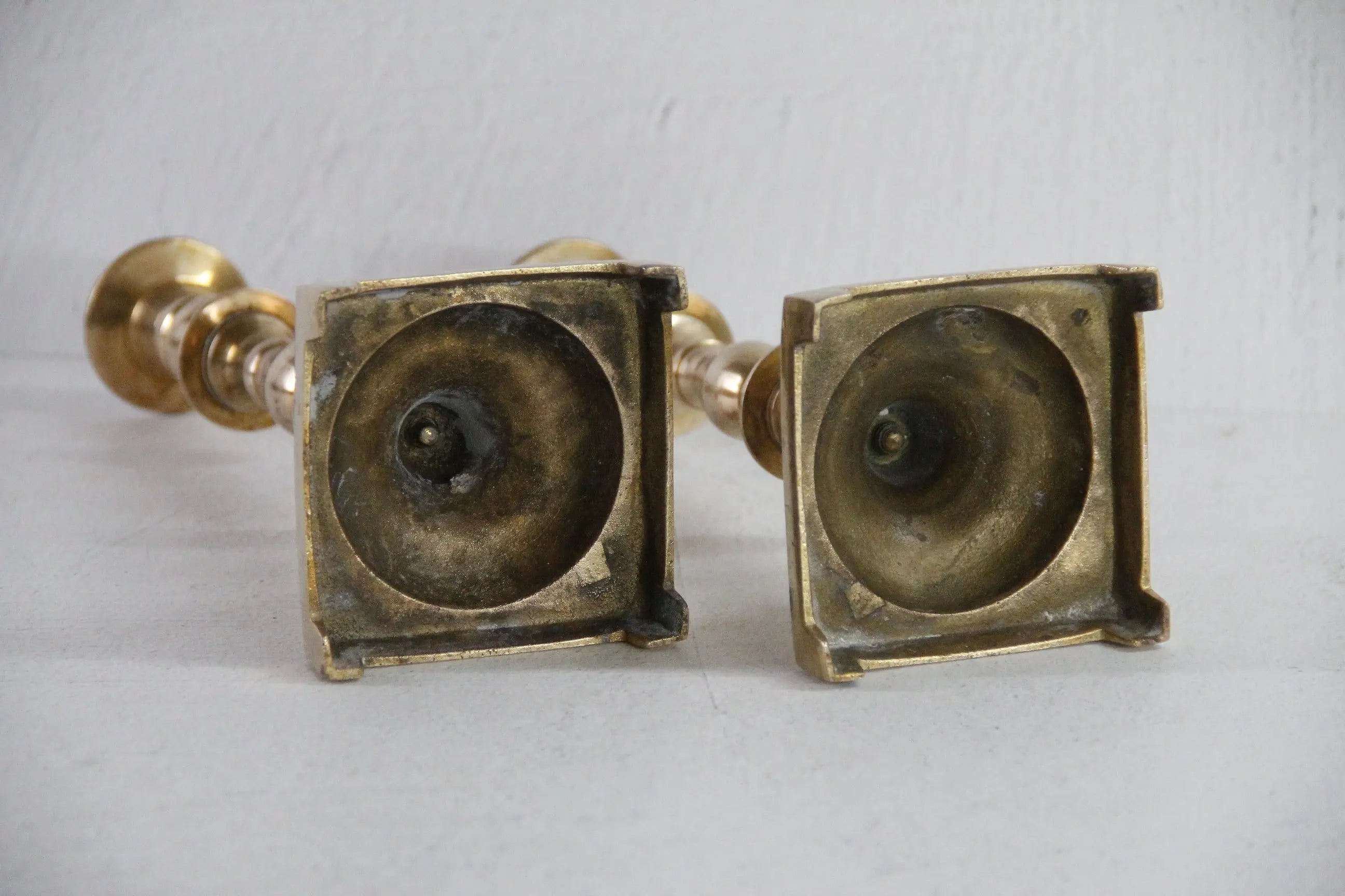 Brass Taper Candlesticks | Antique Solid Pair England  Debra Hall Lifestyle