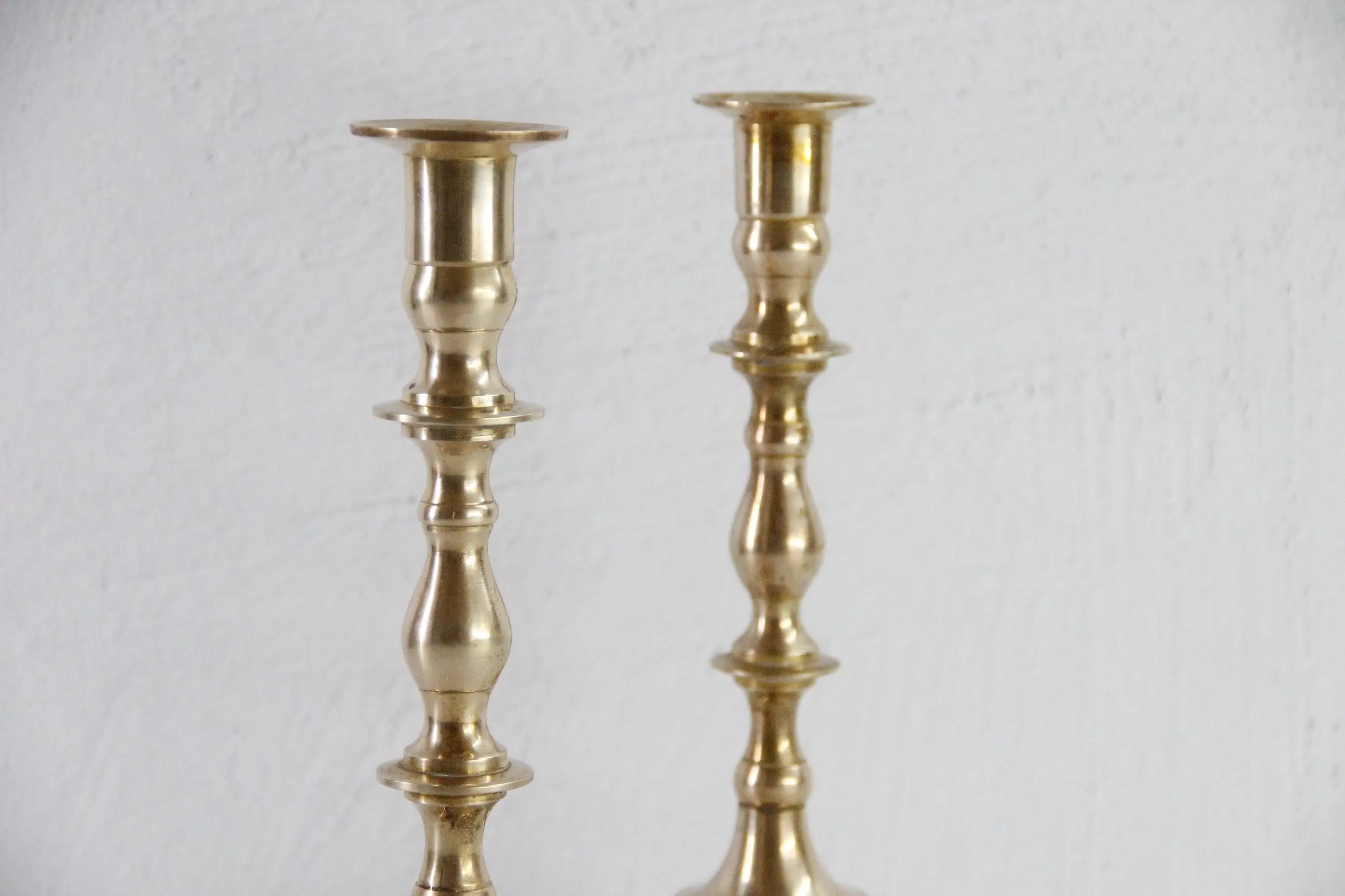 Brass Taper Candlesticks | Antique Solid Pair England  Debra Hall Lifestyle