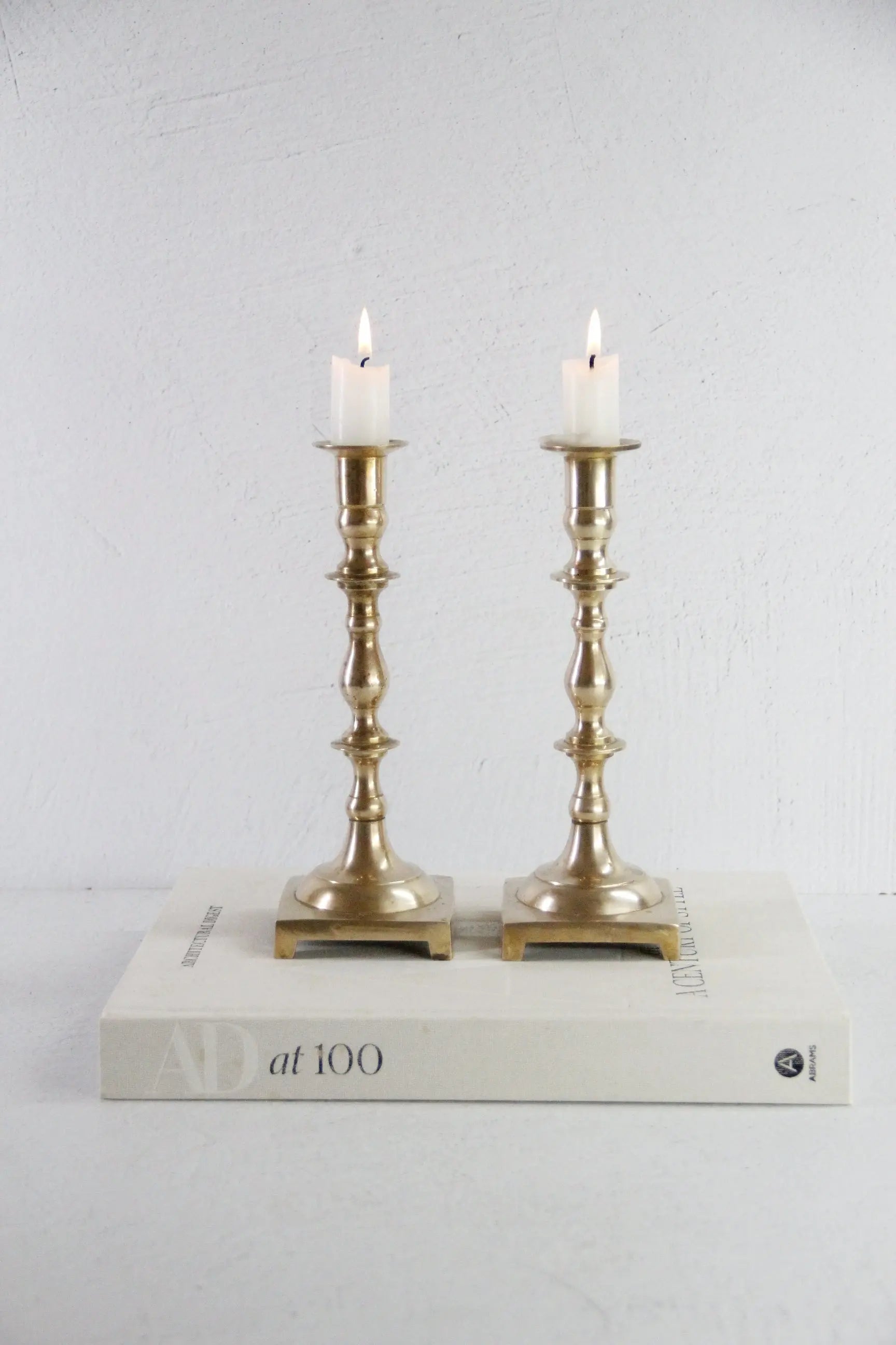 Brass Taper Candlesticks | Antique Solid Pair England  Debra Hall Lifestyle