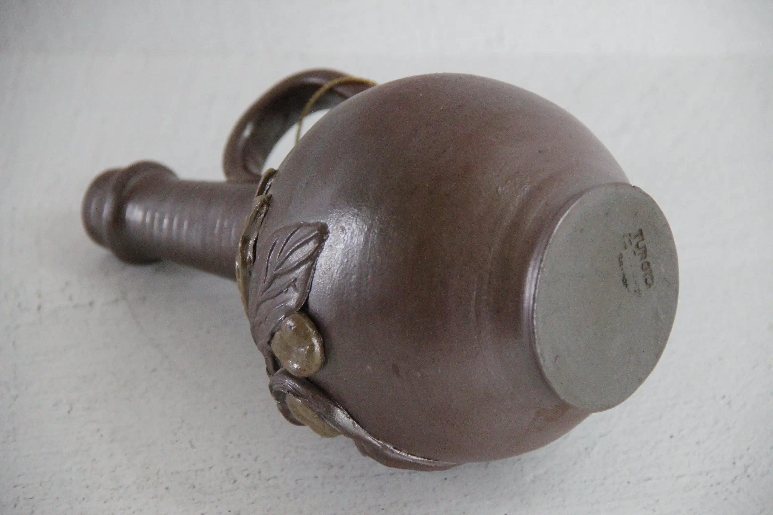 Calvados Bottle Vintage French Stoneware Vessel | Stamped  Debra Hall Lifestyle