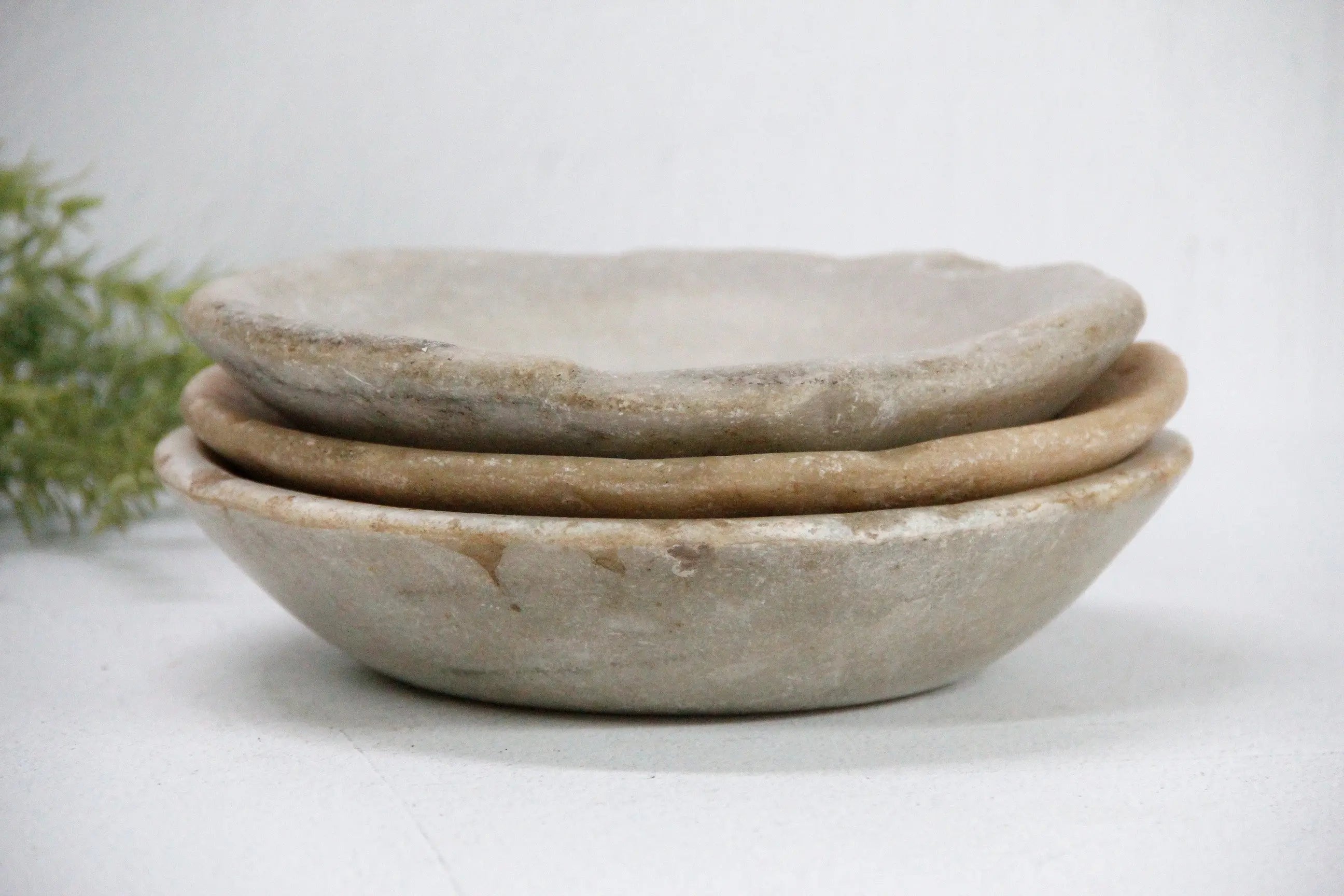 Carved Stone Bowl | Limestone Vintage Tray  Debra Hall Lifestyle