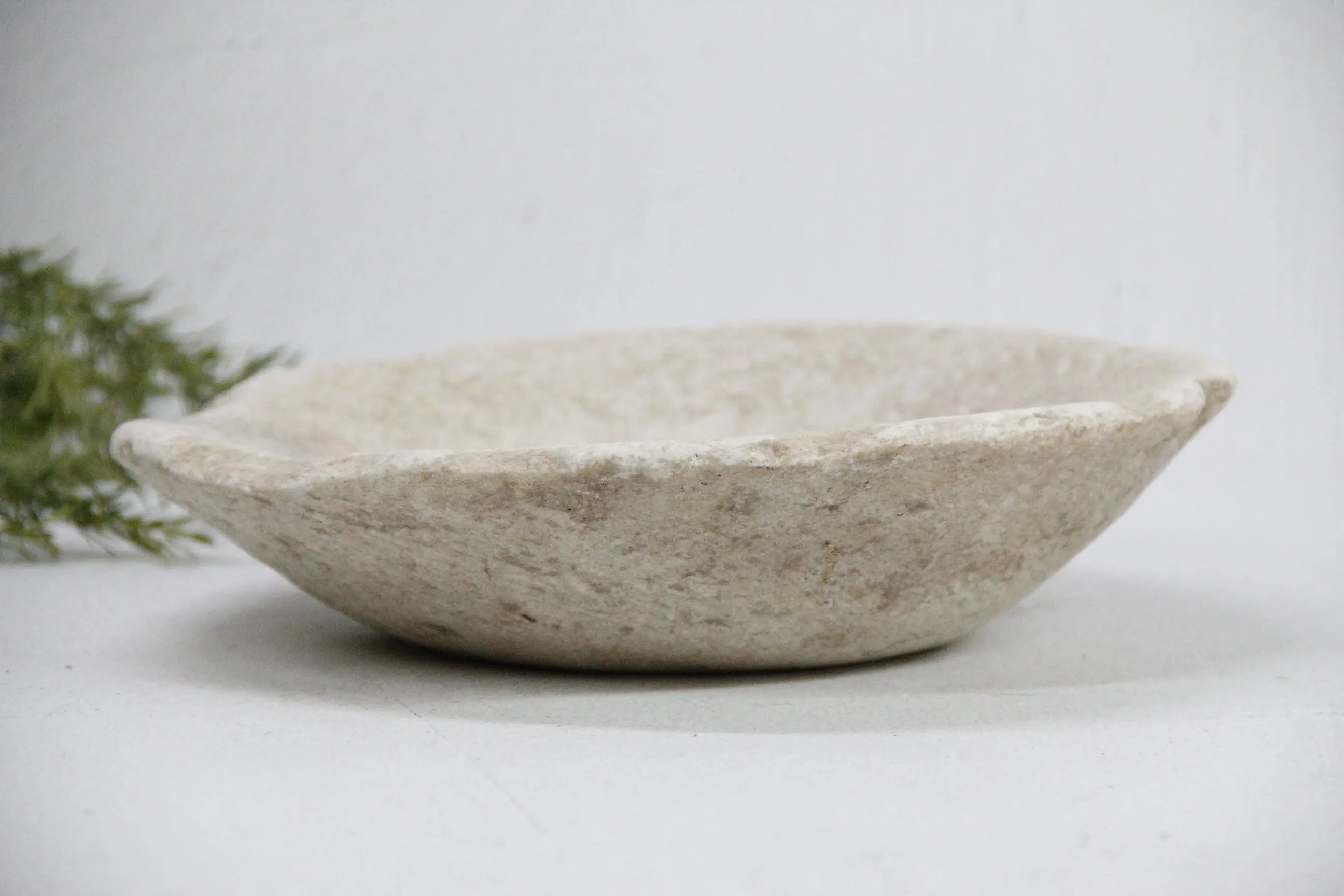 Carved Stone Bowl | Vintage Limestone Honed  Debra Hall Lifestyle