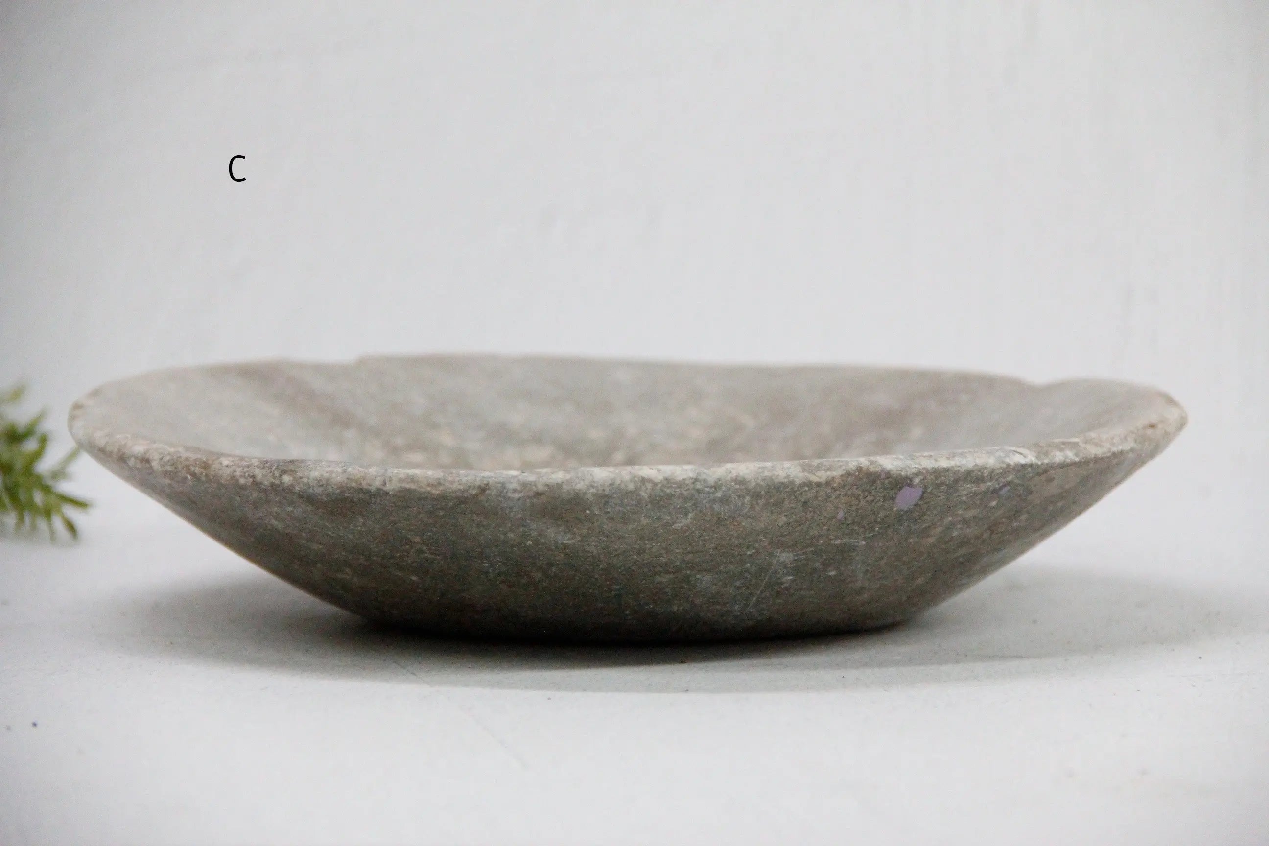 Carved Stone Bowl | Vintage Limestone One-Of-A-Kind  Debra Hall Lifestyle