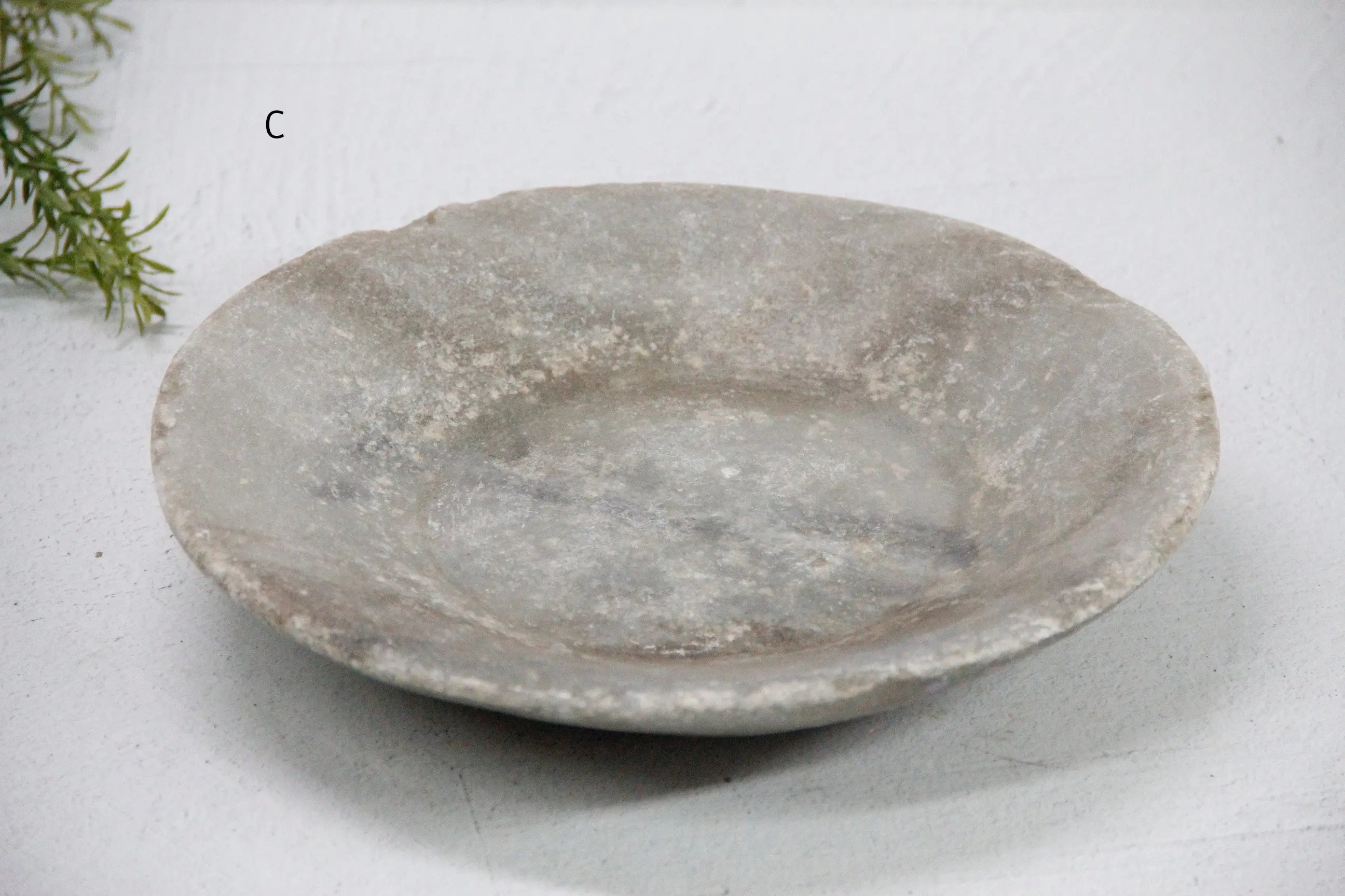 Carved Stone Bowl | Vintage Limestone One-Of-A-Kind  Debra Hall Lifestyle