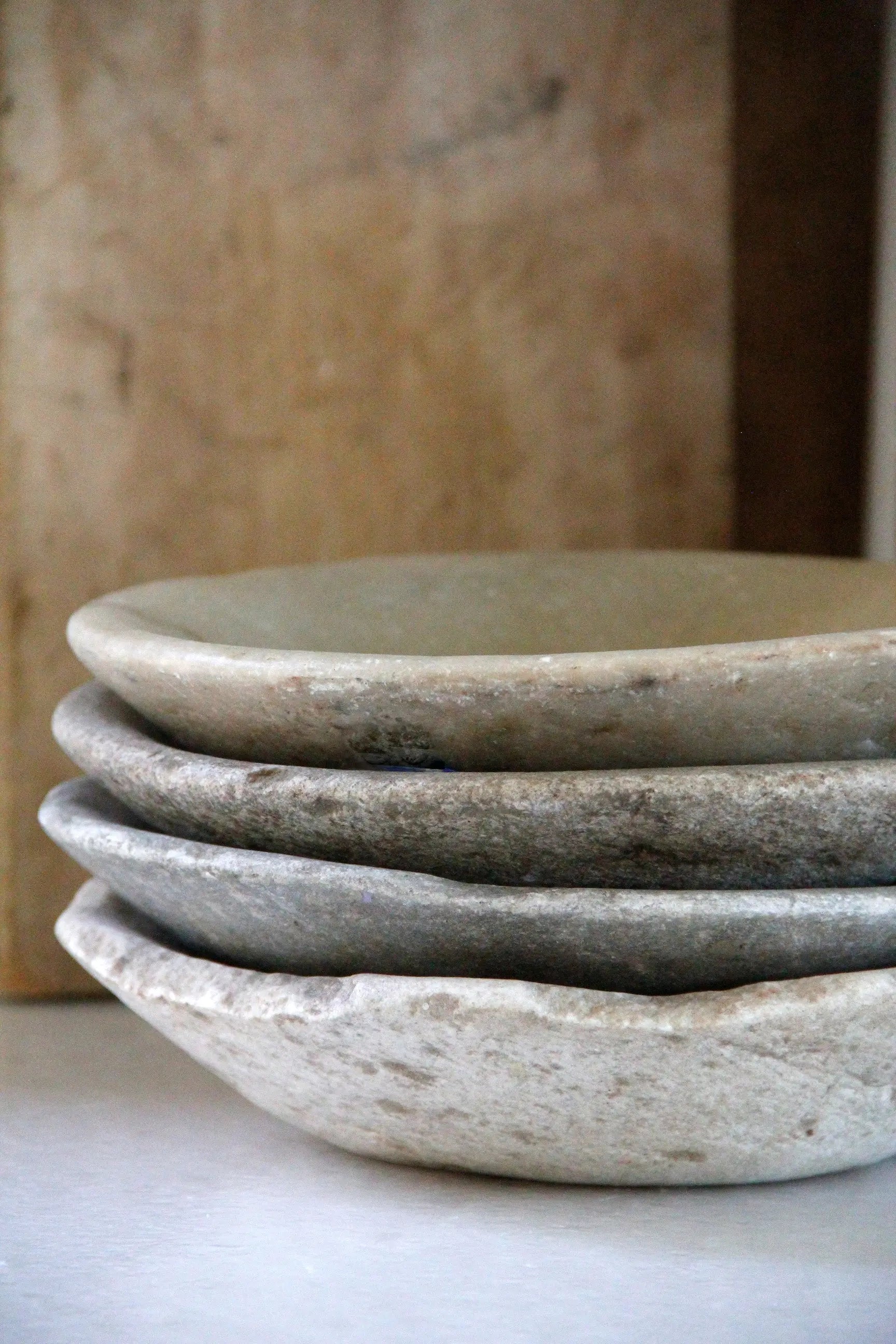 Carved Stone Bowl | Vintage Limestone One-Of-A-Kind  Debra Hall Lifestyle