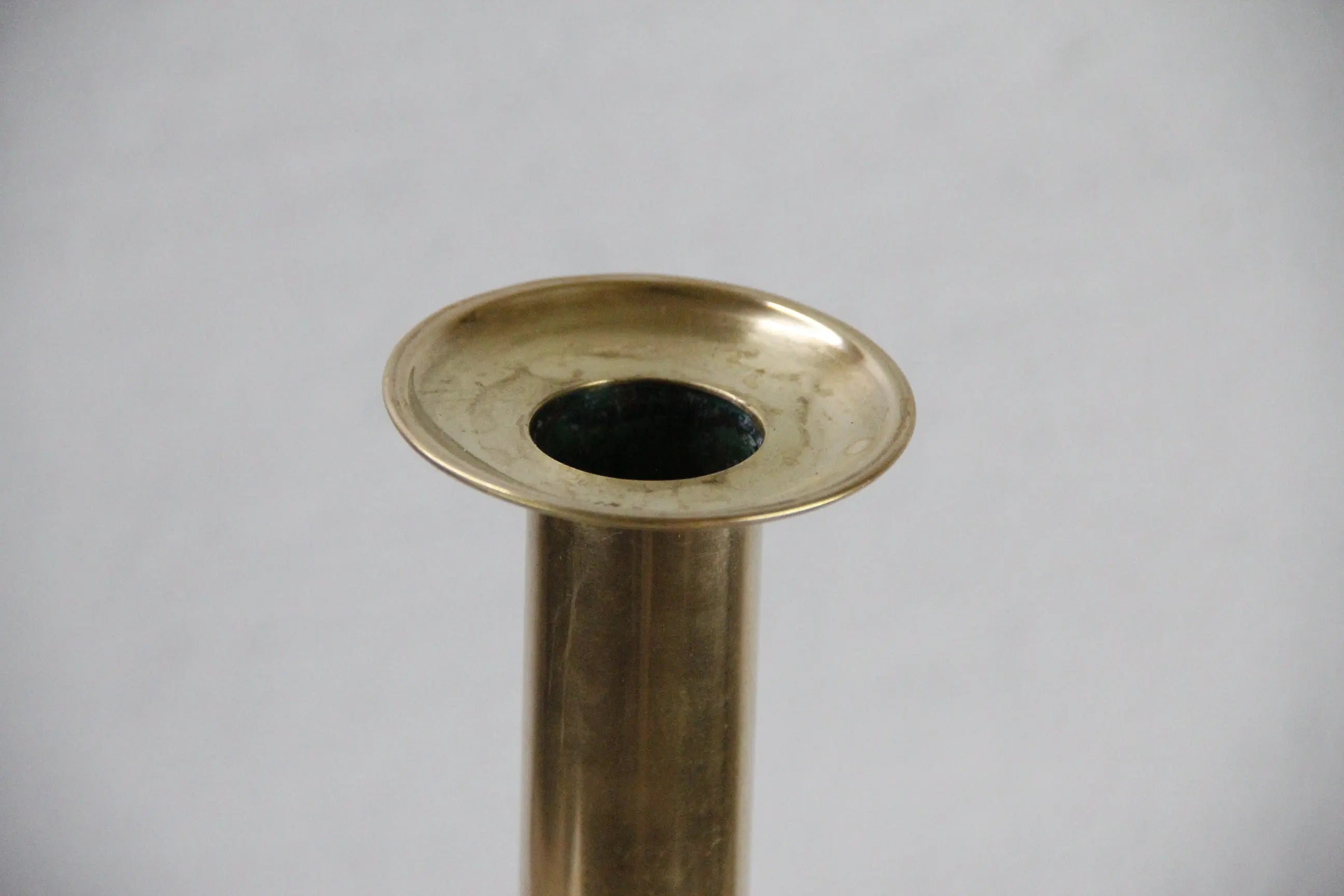 Chamber Candle Holder-Oversize Antique Brass Candlestick  Debra Hall Lifestyle