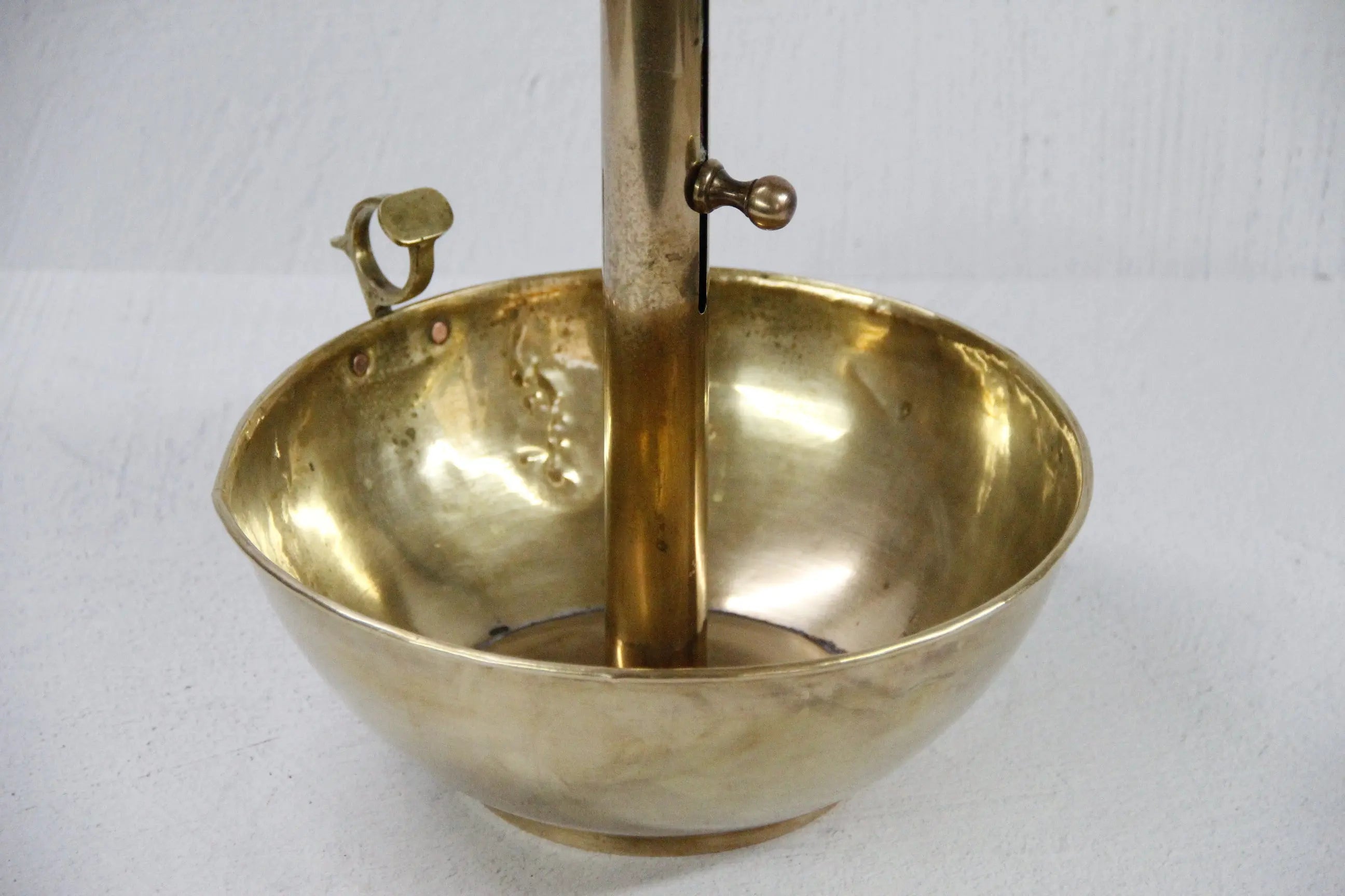 Chamber Candle Holder-Oversize Antique Brass Candlestick  Debra Hall Lifestyle