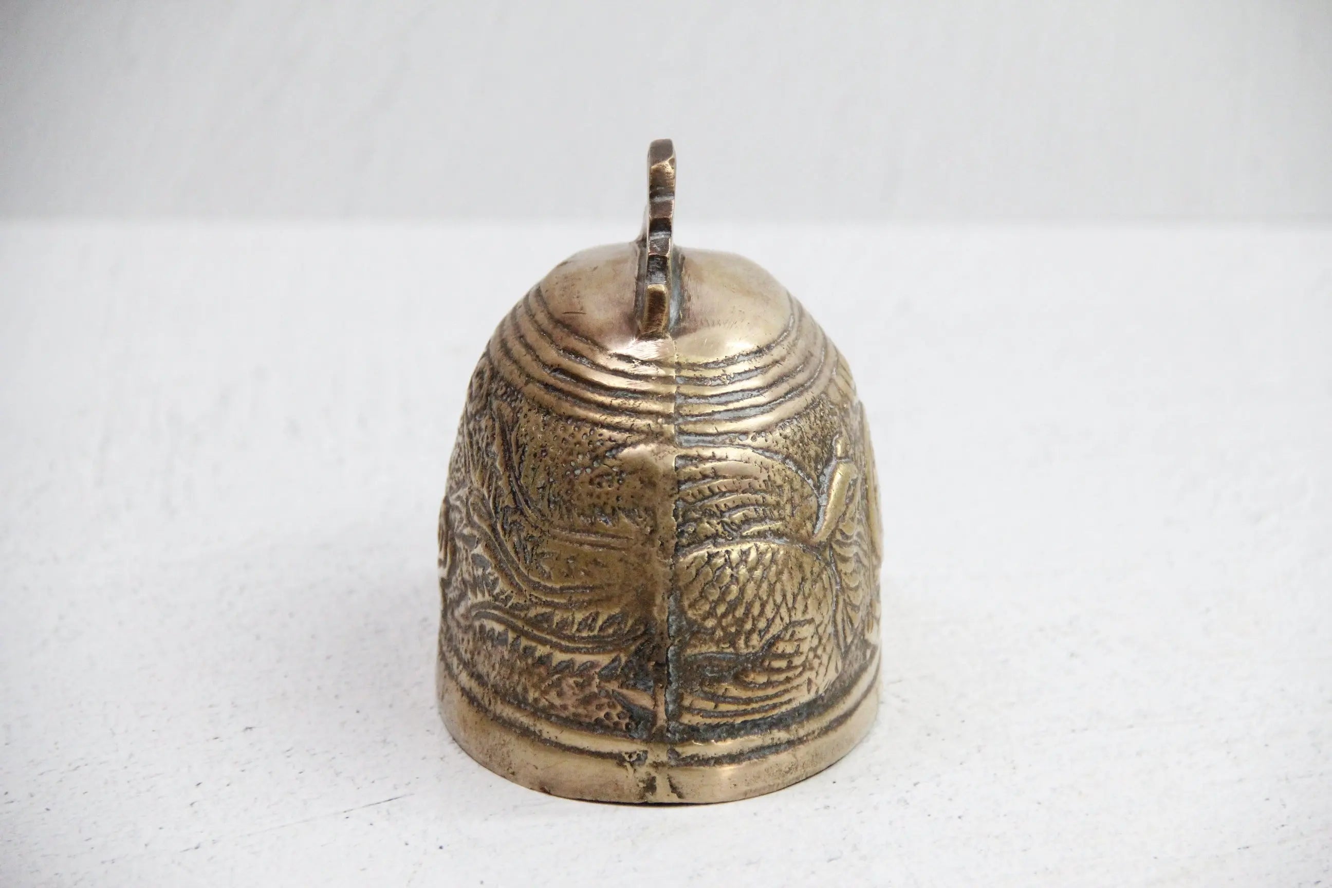 Chinese Bronze Bell-Qing Brass Temple Bell Phoenix Bird  Debra Hall Lifestyle