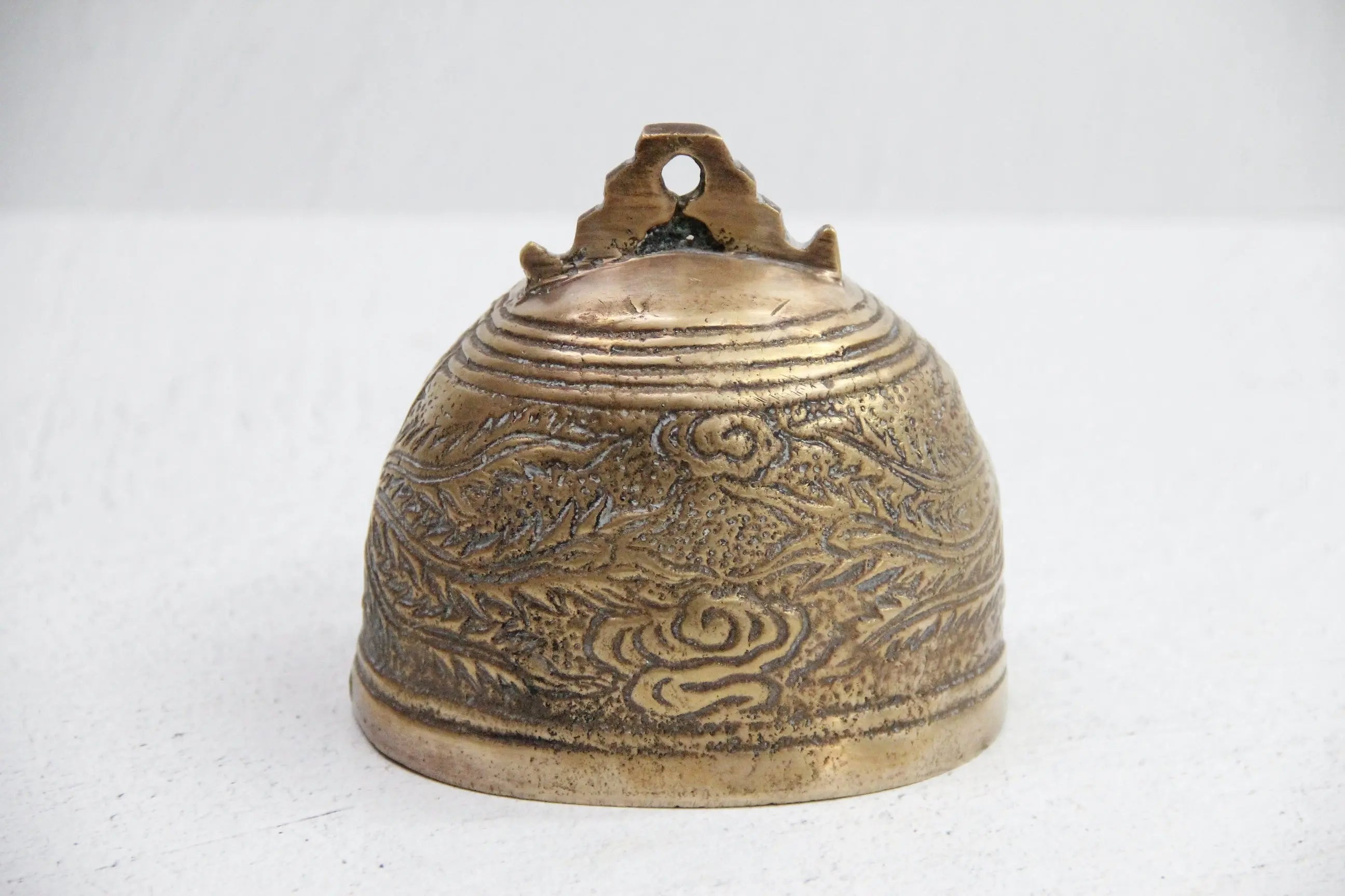 Chinese Bronze Bell-Qing Brass Temple Bell Phoenix Bird  Debra Hall Lifestyle