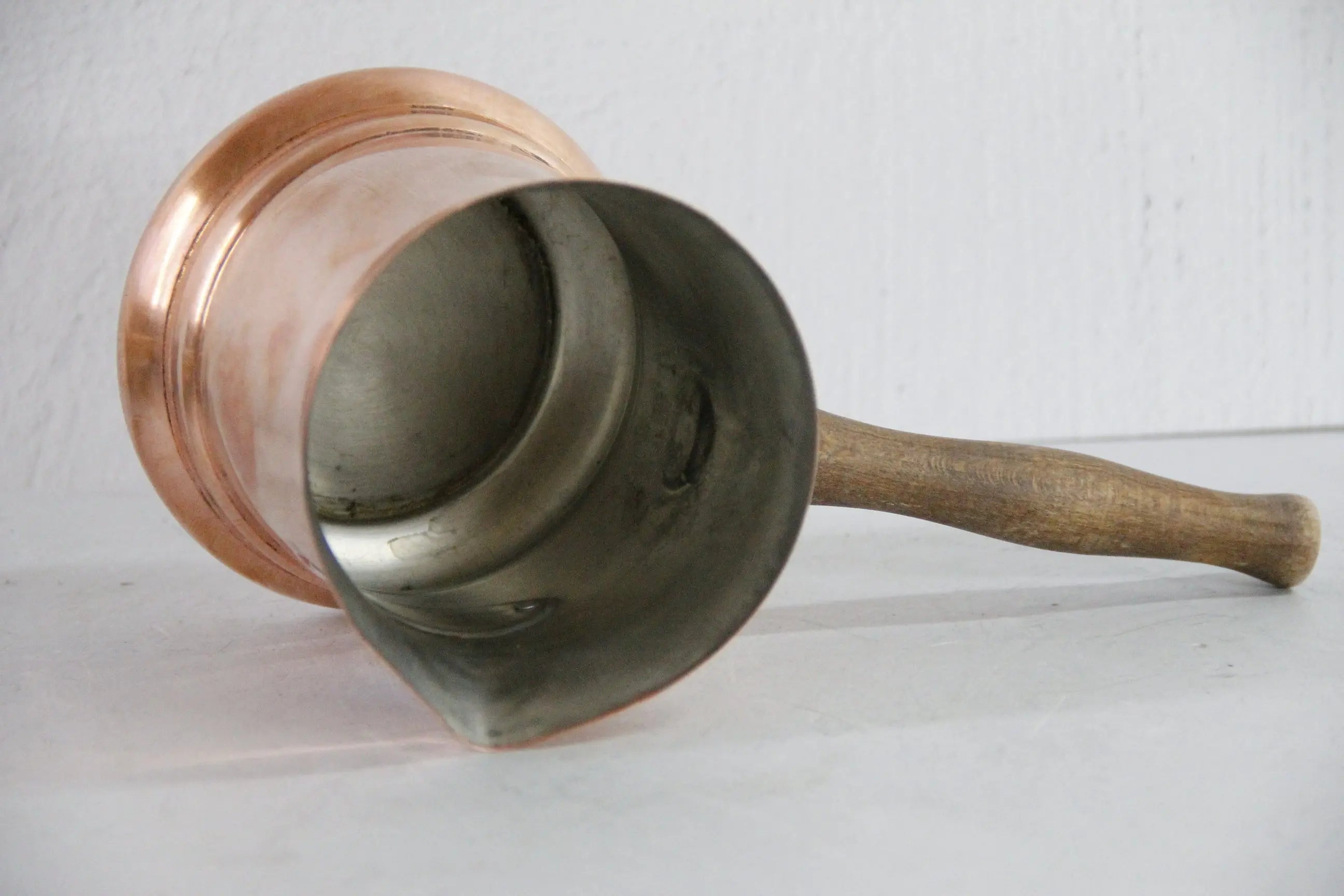 Copper Milk Pan | Vintage Le Saucier Warmer-Wood  Debra Hall Lifestyle