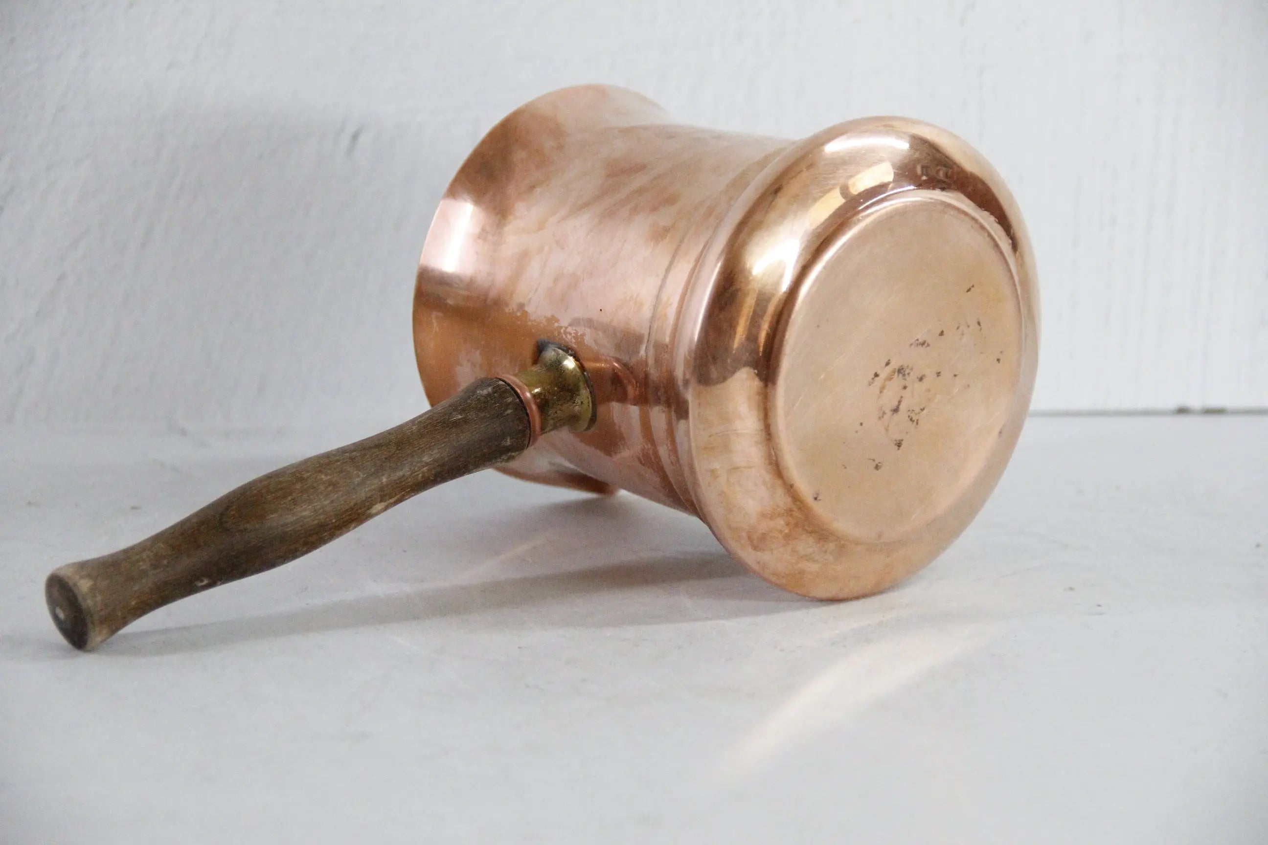 Copper Milk Pan | Vintage Le Saucier Warmer-Wood  Debra Hall Lifestyle