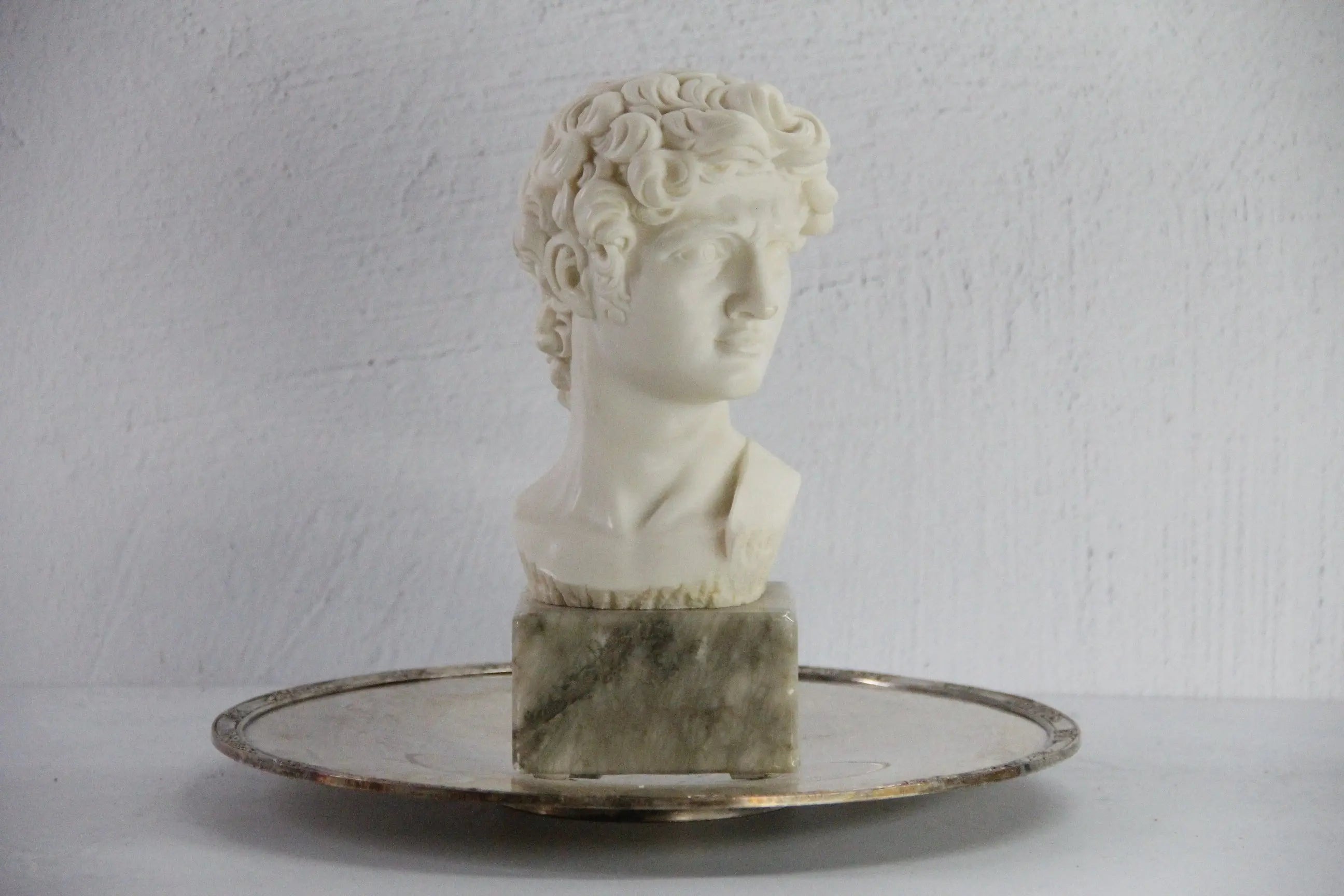 David Bust Sculpture Vintage | Italian Marble Base Signed  Debra Hall Lifestyle
