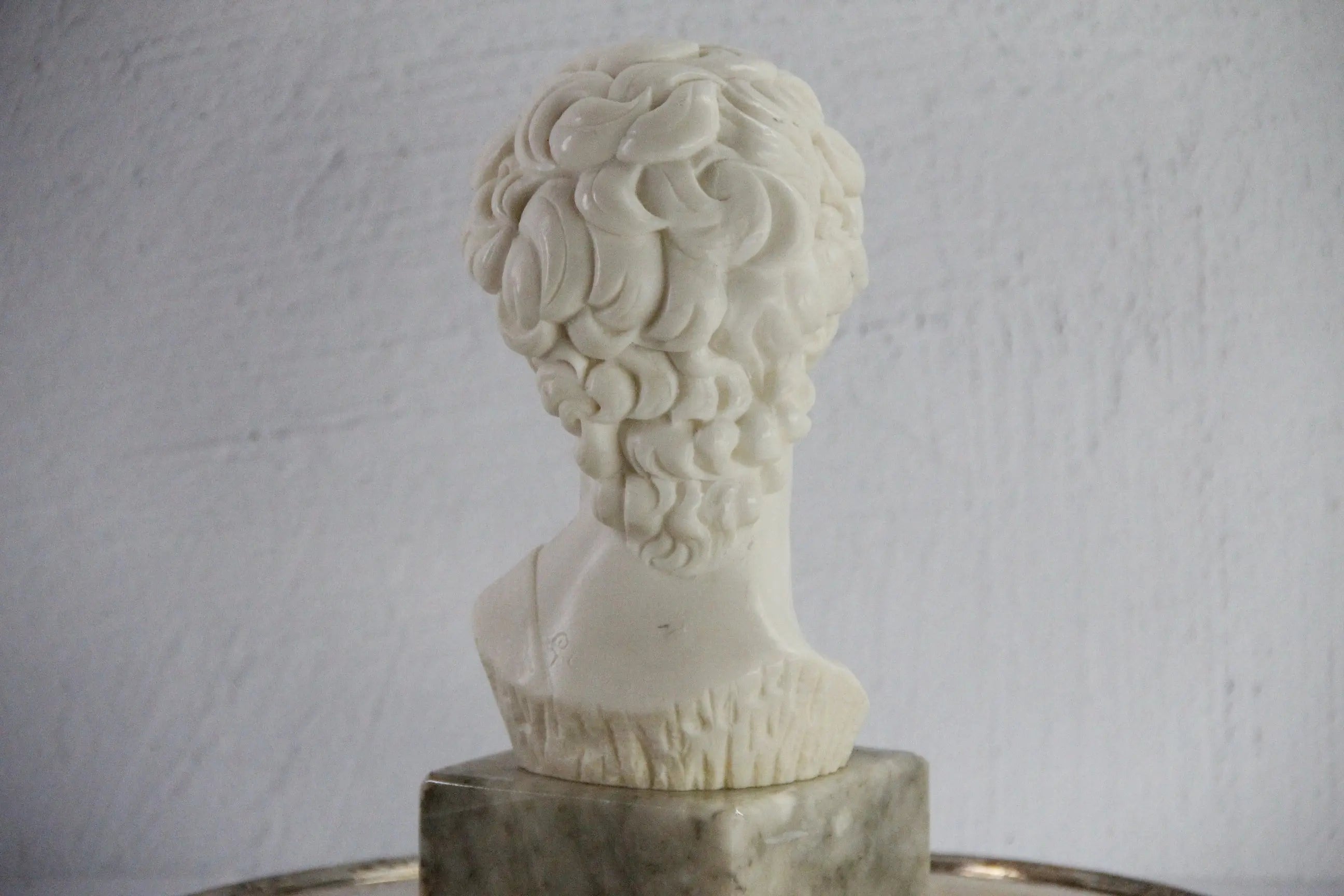 David Bust Sculpture Vintage | Italian Marble Base Signed  Debra Hall Lifestyle