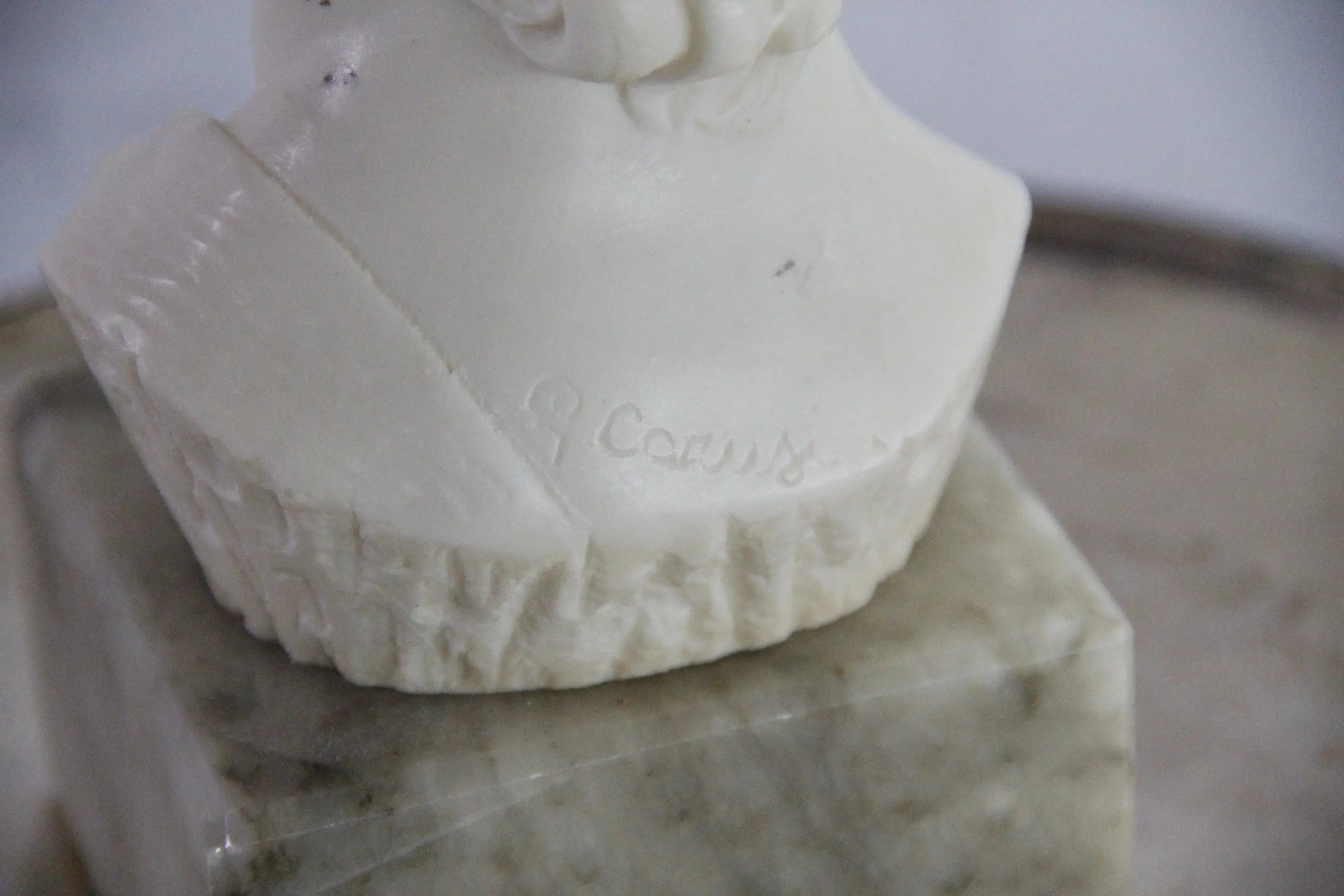 David Bust Sculpture Vintage | Italian Marble Base Signed  Debra Hall Lifestyle