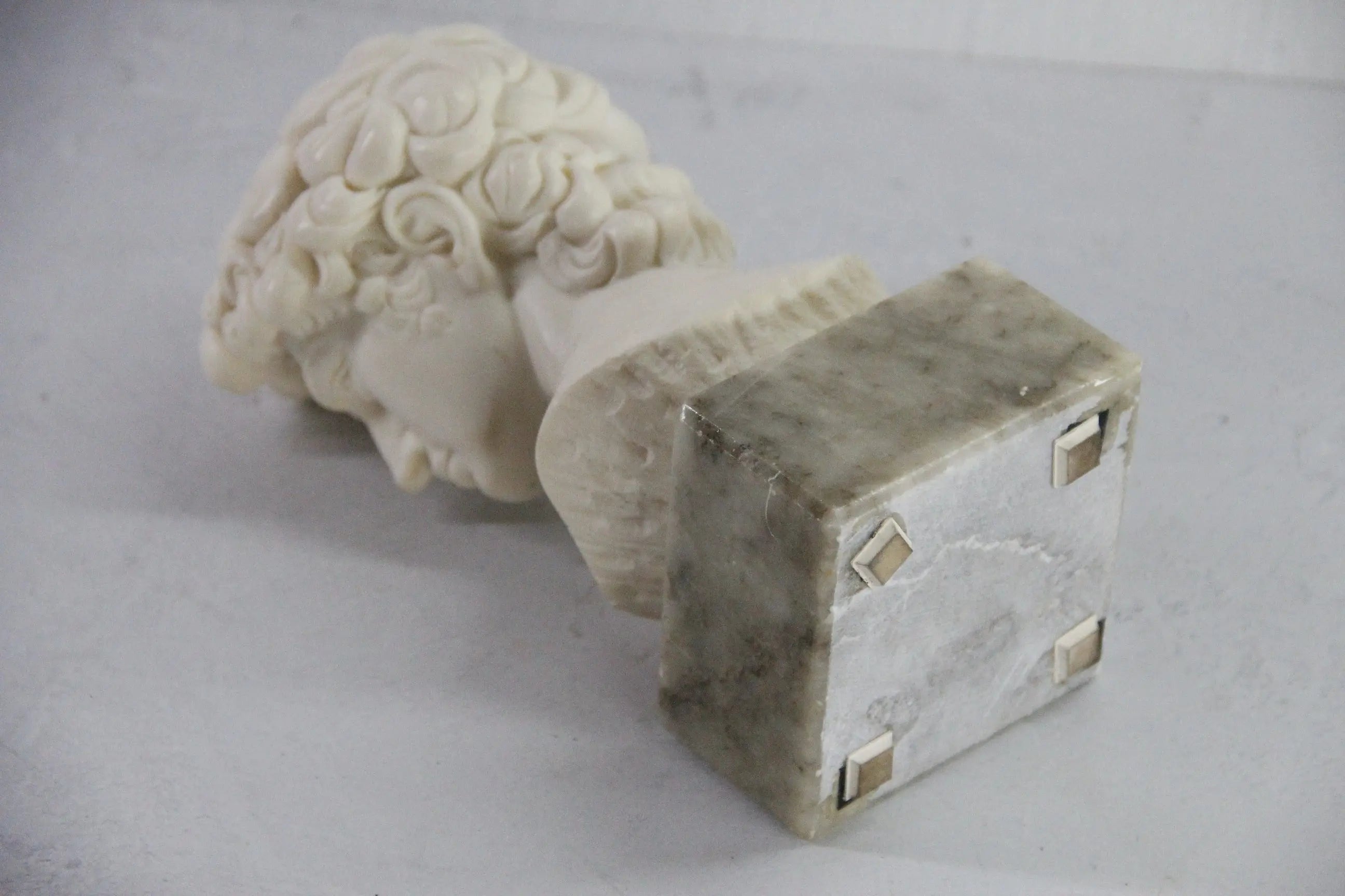 David Bust Sculpture Vintage | Italian Marble Base Signed  Debra Hall Lifestyle