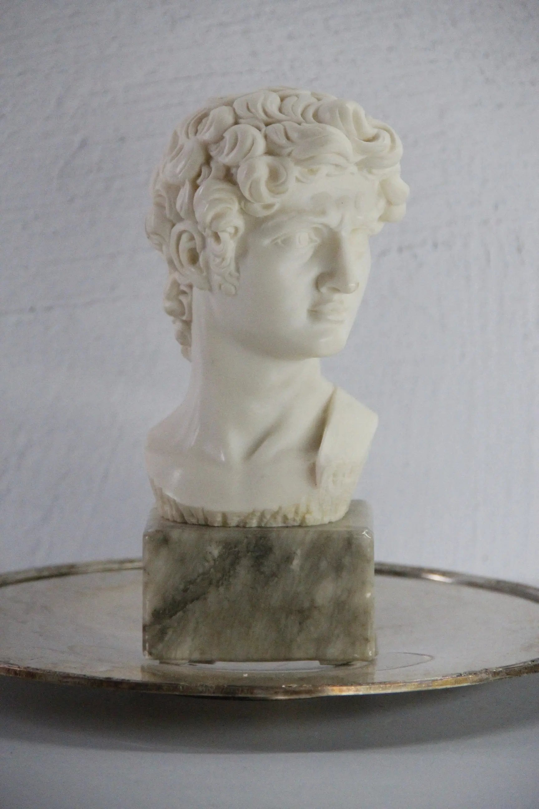 David Bust Sculpture Vintage | Italian Marble Base Signed  Debra Hall Lifestyle