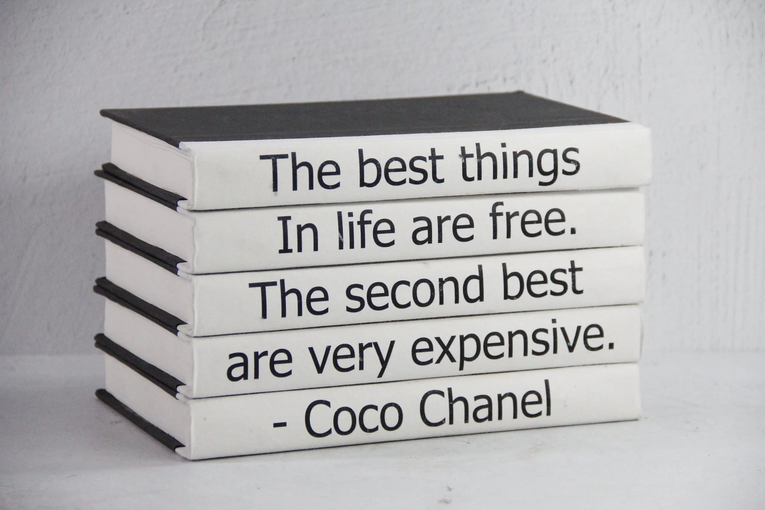 Decorative Book Set 5 Pc. Stack | Coco Chanel Quote  Debra Hall Lifestyle