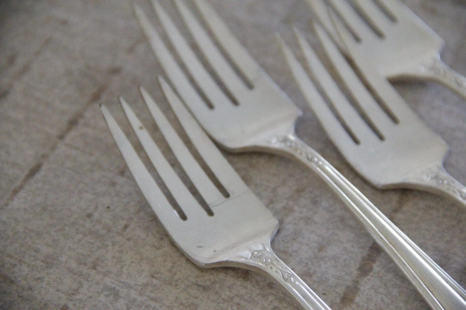 Antique Silver Salad/Dessert Fork | Flatware 4 Pcs  Debra Hall Lifestyle