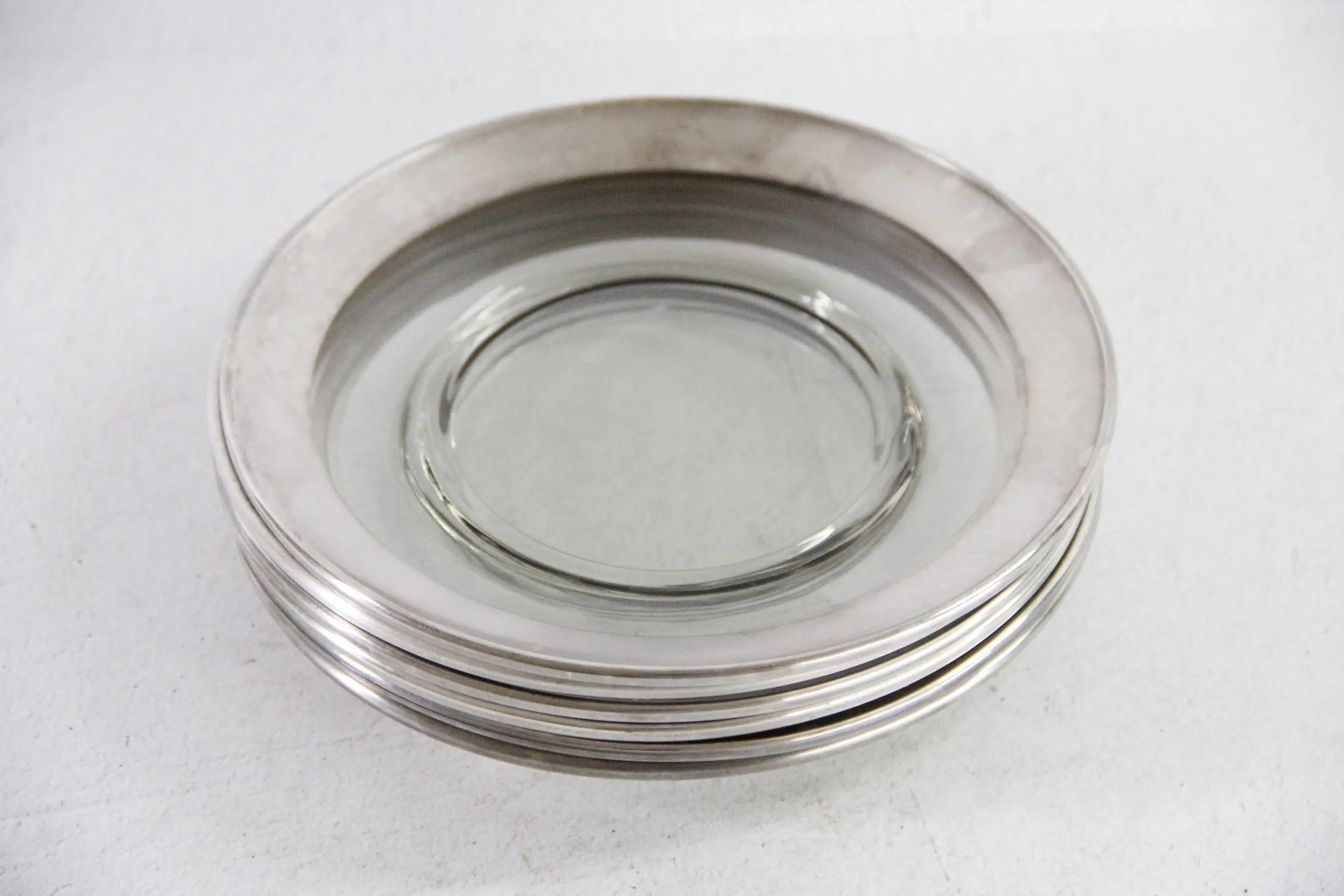 Dorothy Thorpe Luncheon Plates Midcentury 8" Glass with Sterling  Debra Hall Lifestyle