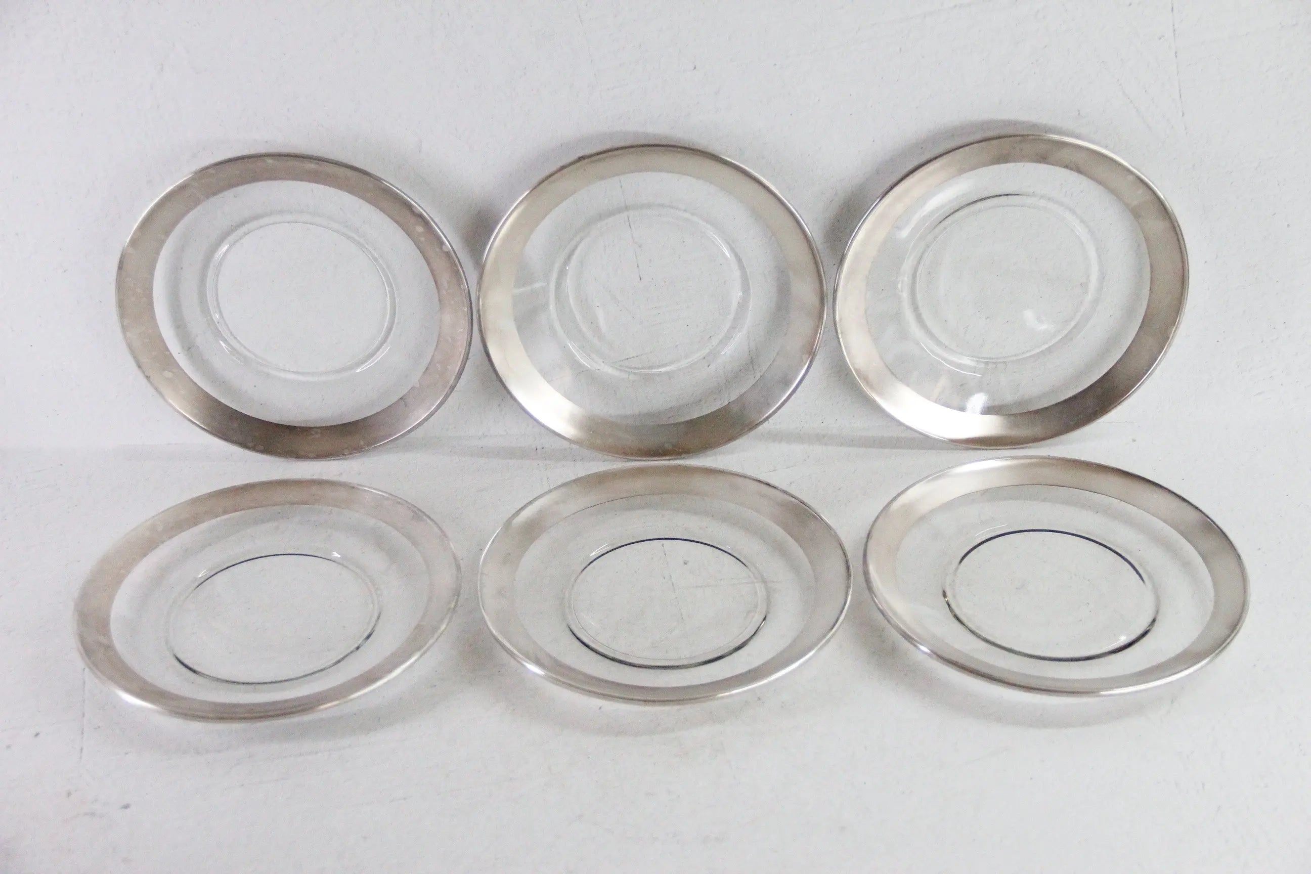 Dorothy Thorpe Luncheon Plates Midcentury 8" Glass with Sterling  Debra Hall Lifestyle