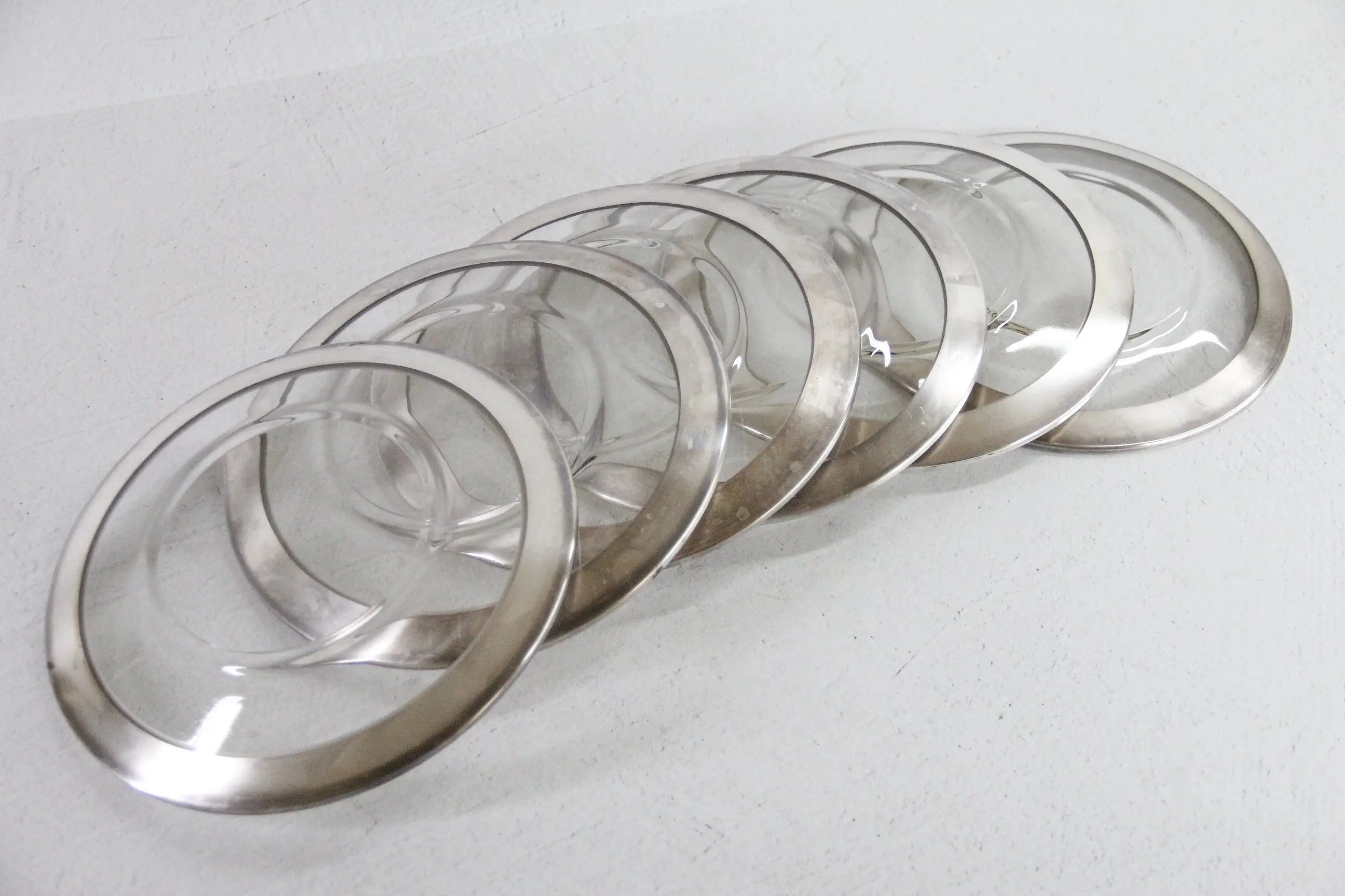 Dorothy Thorpe Luncheon Plates Midcentury 8" Glass with Sterling  Debra Hall Lifestyle