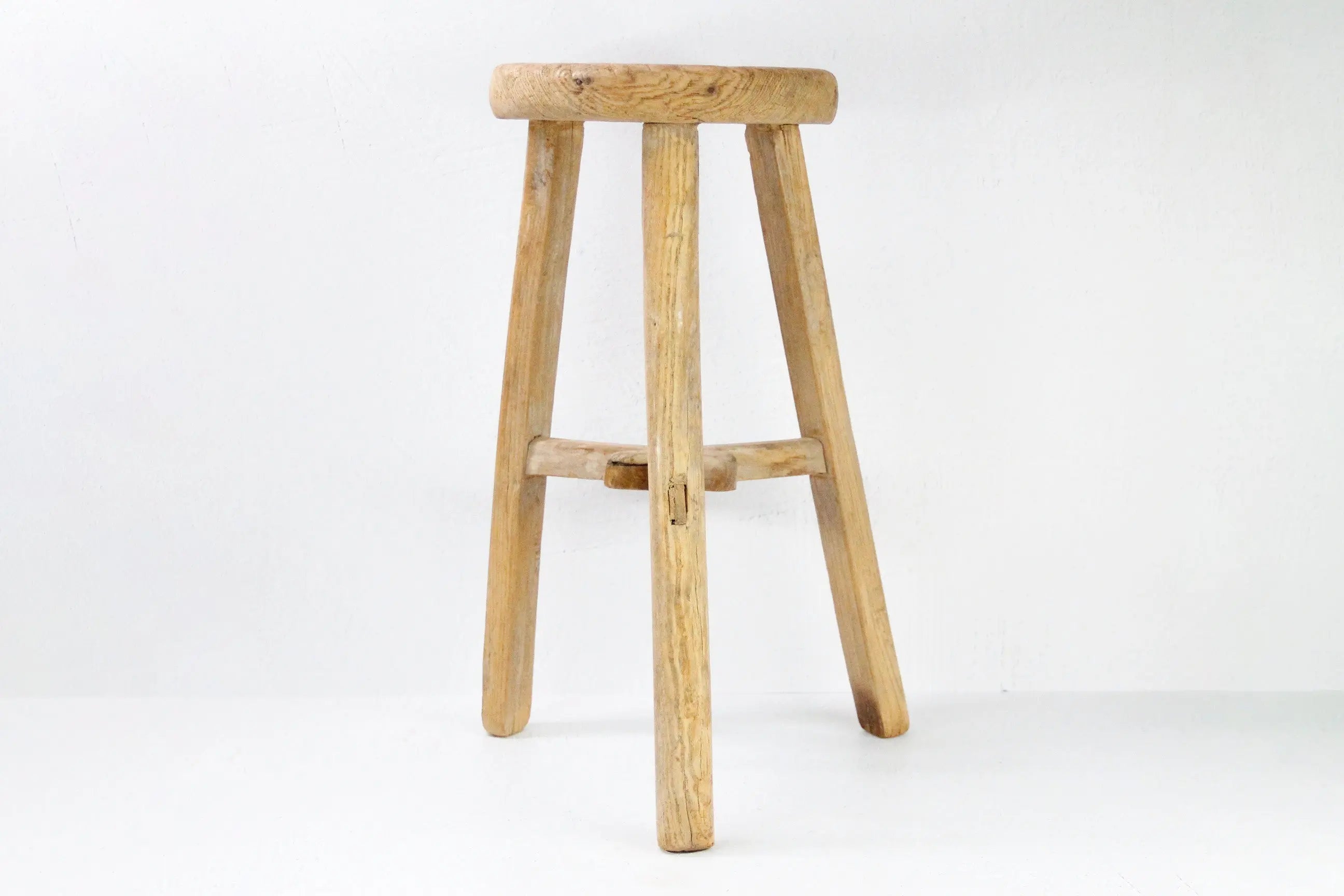 Elm Stool | Round Vintage Wooden Stool-Side Table  Debra Hall Lifestyle
