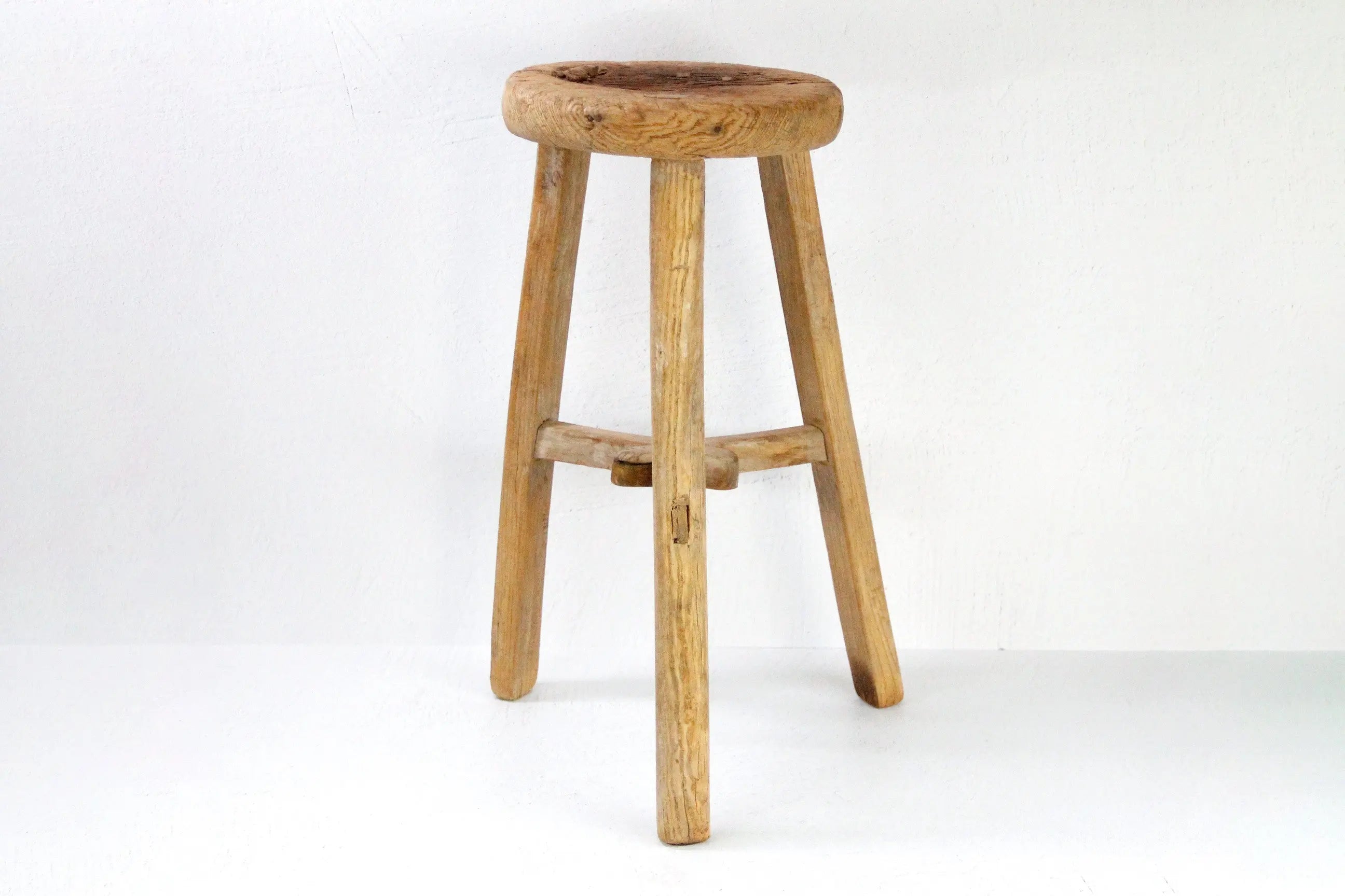Elm Stool | Round Vintage Wooden Stool-Side Table  Debra Hall Lifestyle