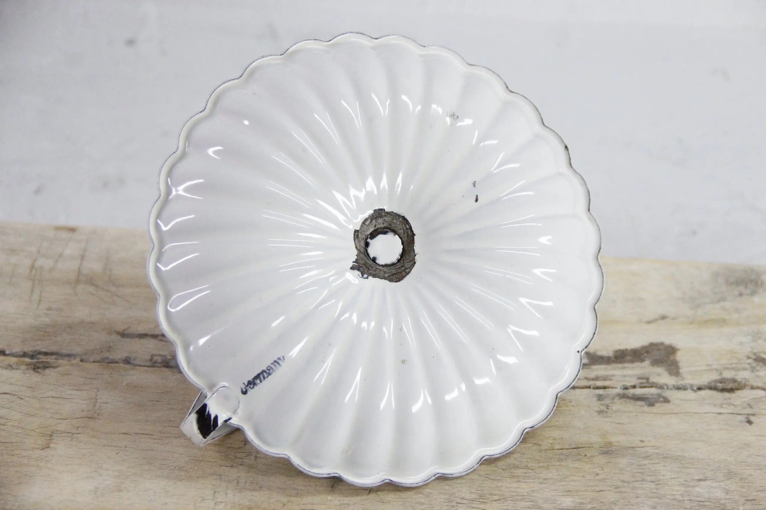 Enamelware Candle Holder | Antique French White Chamber Stick  Debra Hall Lifestyle