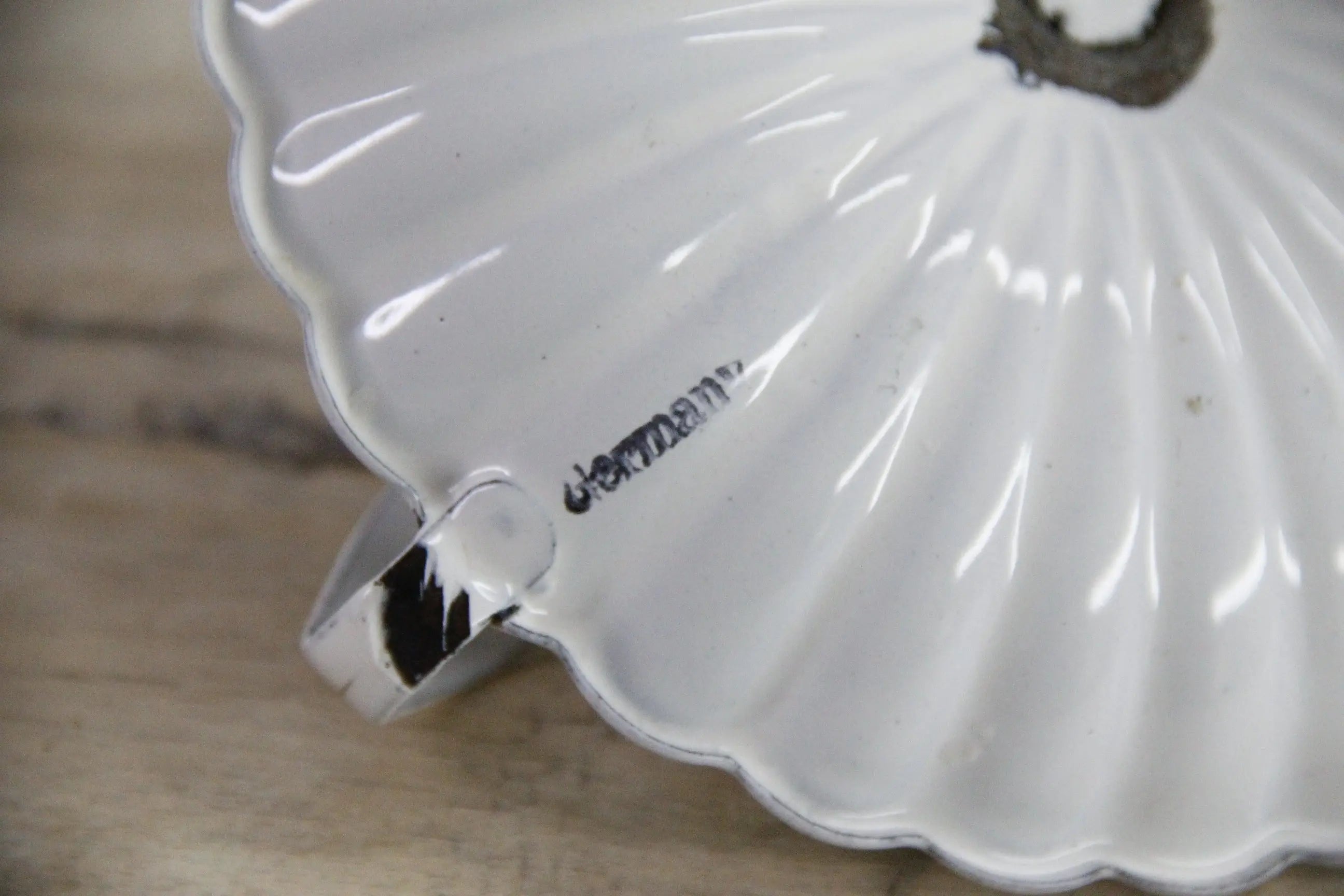 Enamelware Candle Holder | Antique French White Chamber Stick  Debra Hall Lifestyle