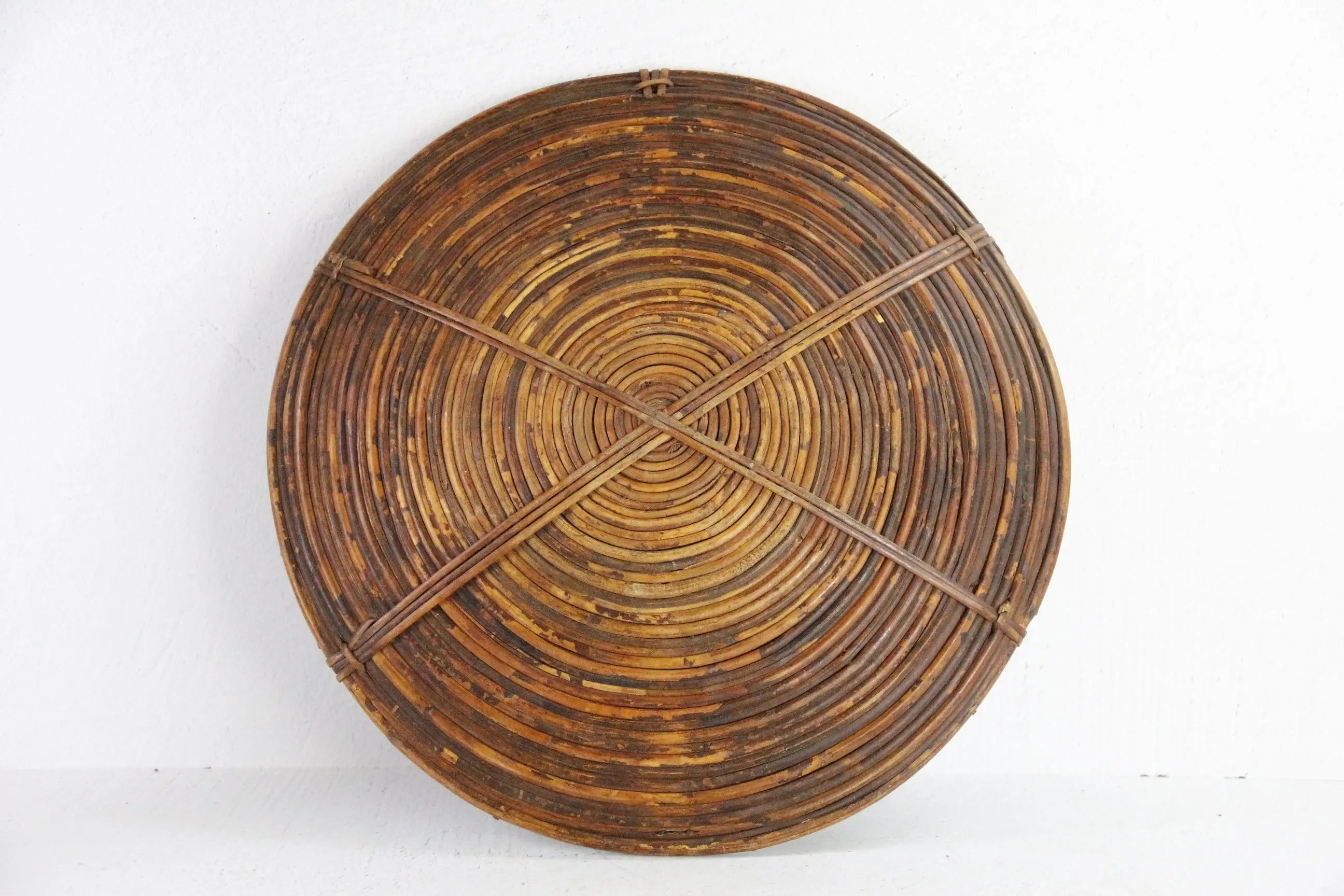 Falt Rattan Basket  Debra Hall Lifestyle