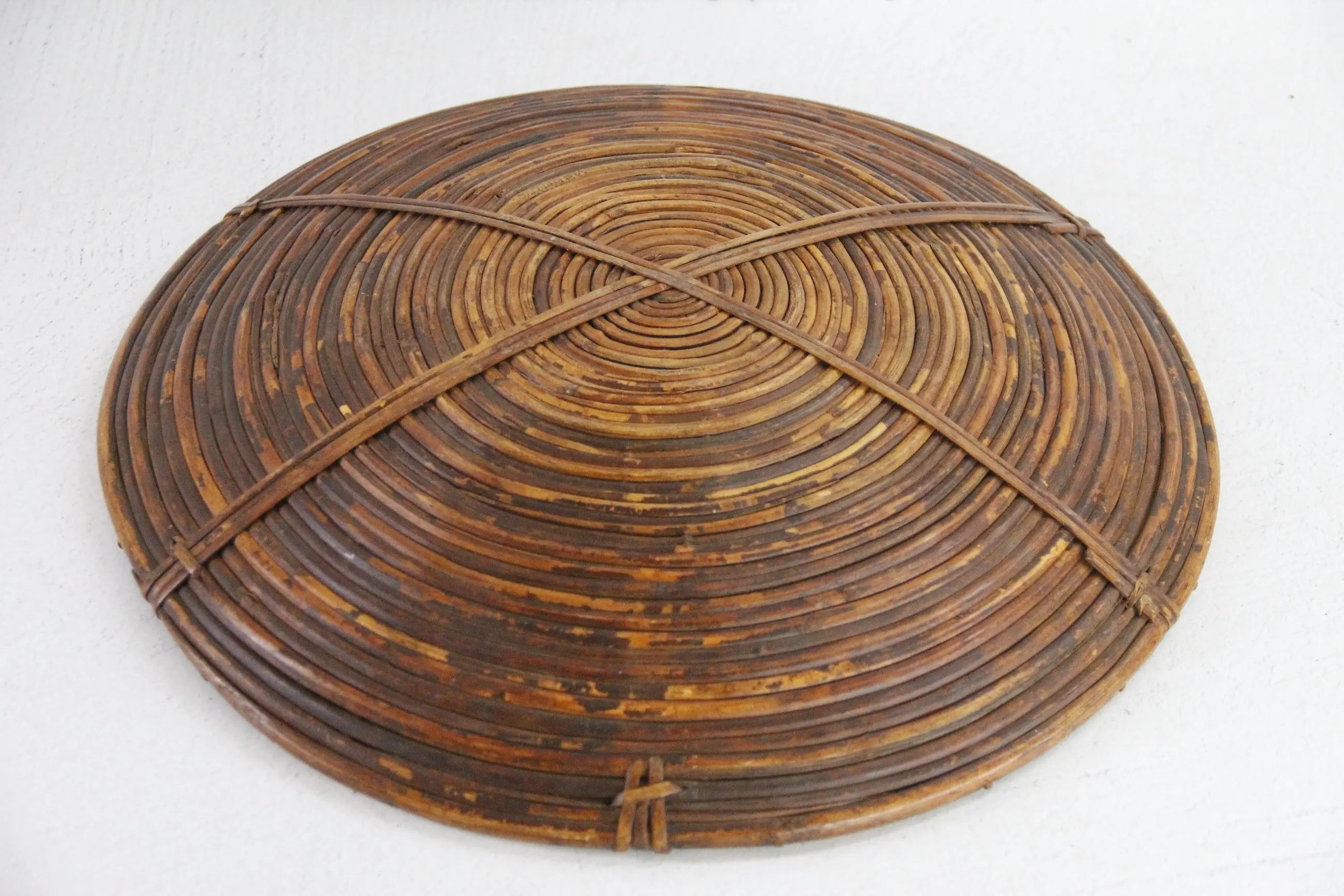 Falt Rattan Basket  Debra Hall Lifestyle