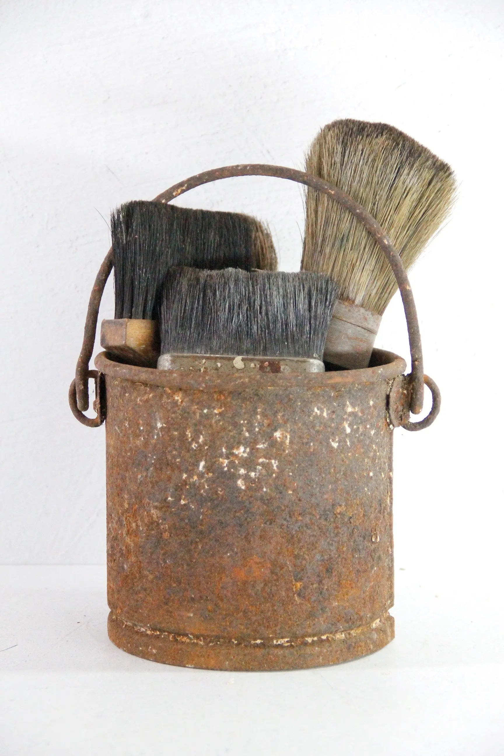 French Antique Paint Bucket | Artists Metal Paint Pot Relic  Debra Hall Lifestyle