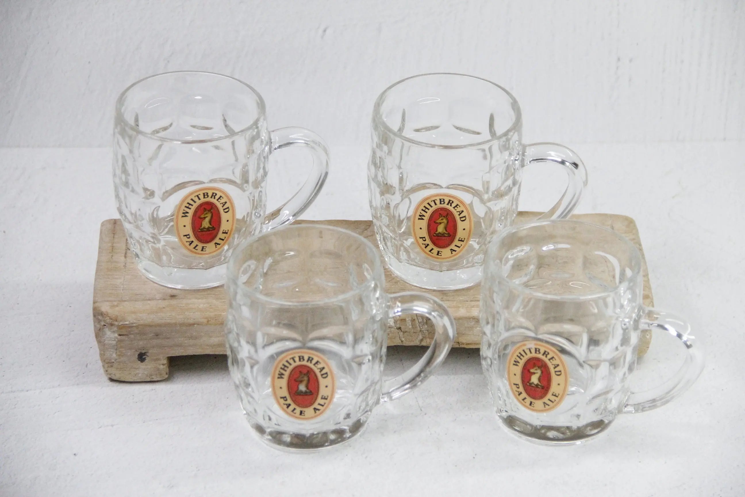 French Beer Glasses |Vintage Dimple Thumbprint Mugs-4  Debra Hall Lifestyle
