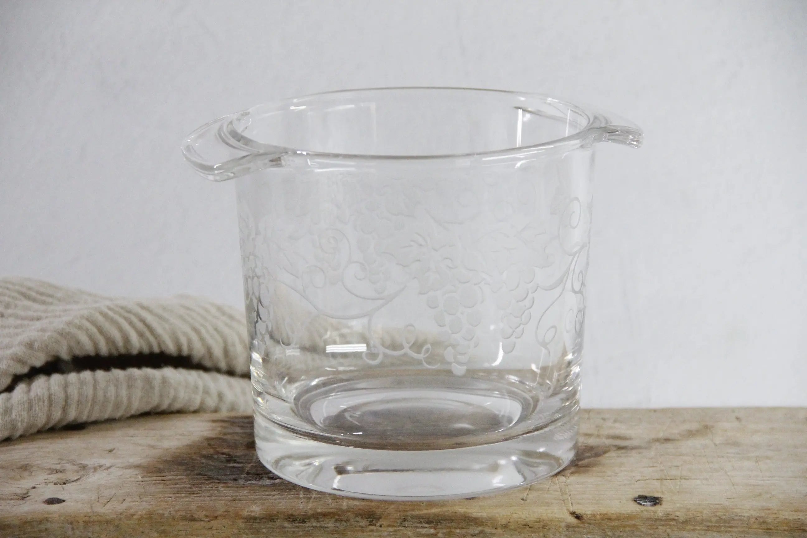 French Champagne Bucket Vintage | Etched Grapes  Debra Hall Lifestyle