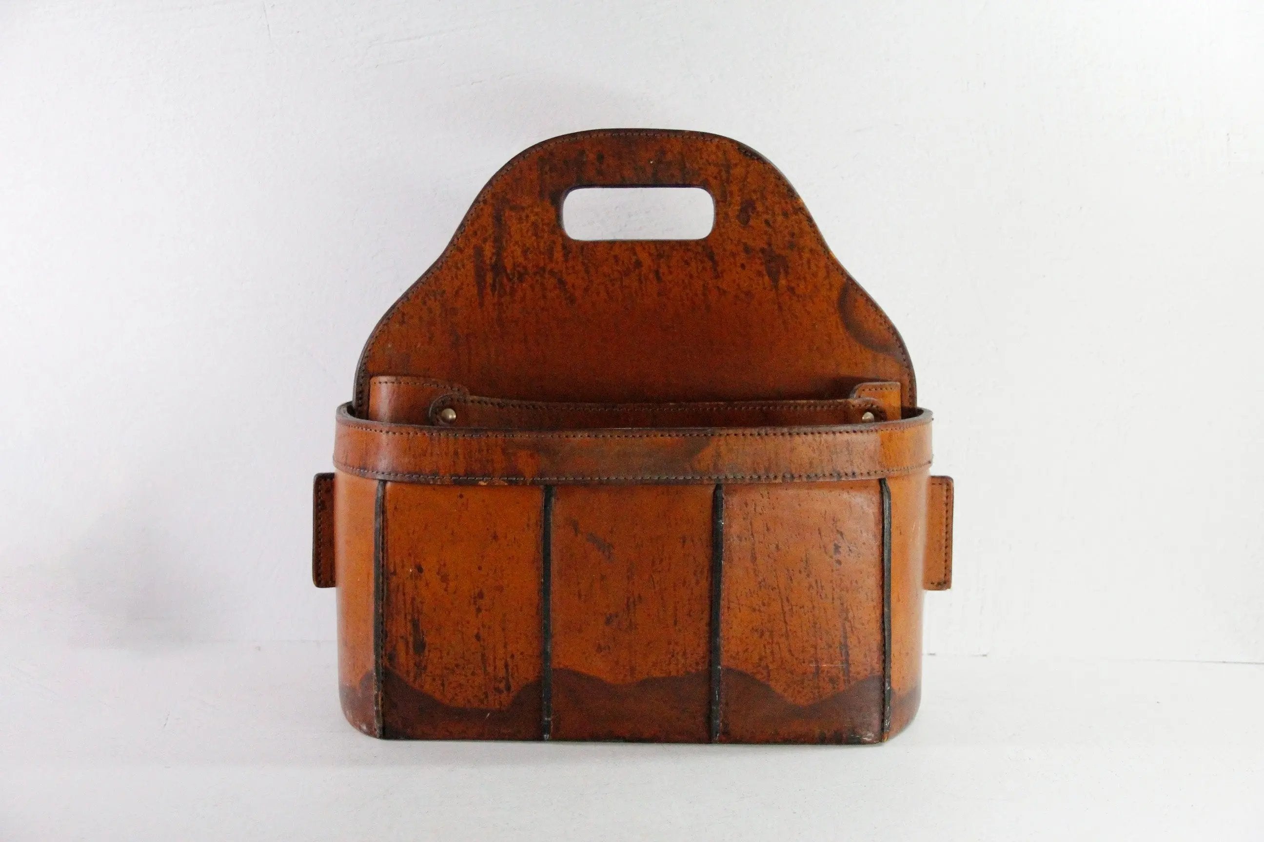 French Leather Magazine Holder | Style of Jacques Adnet, 1960s  Debra Hall Lifestyle