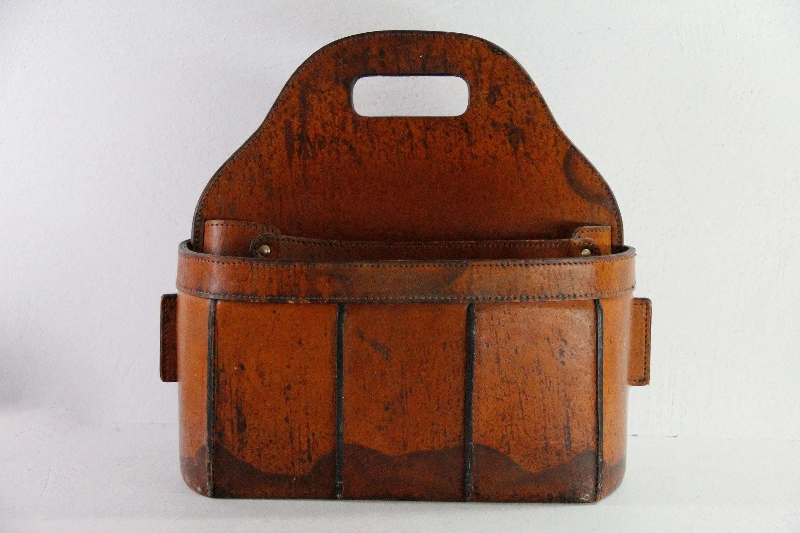 French Leather Magazine Holder | Style of Jacques Adnet, 1960s  Debra Hall Lifestyle