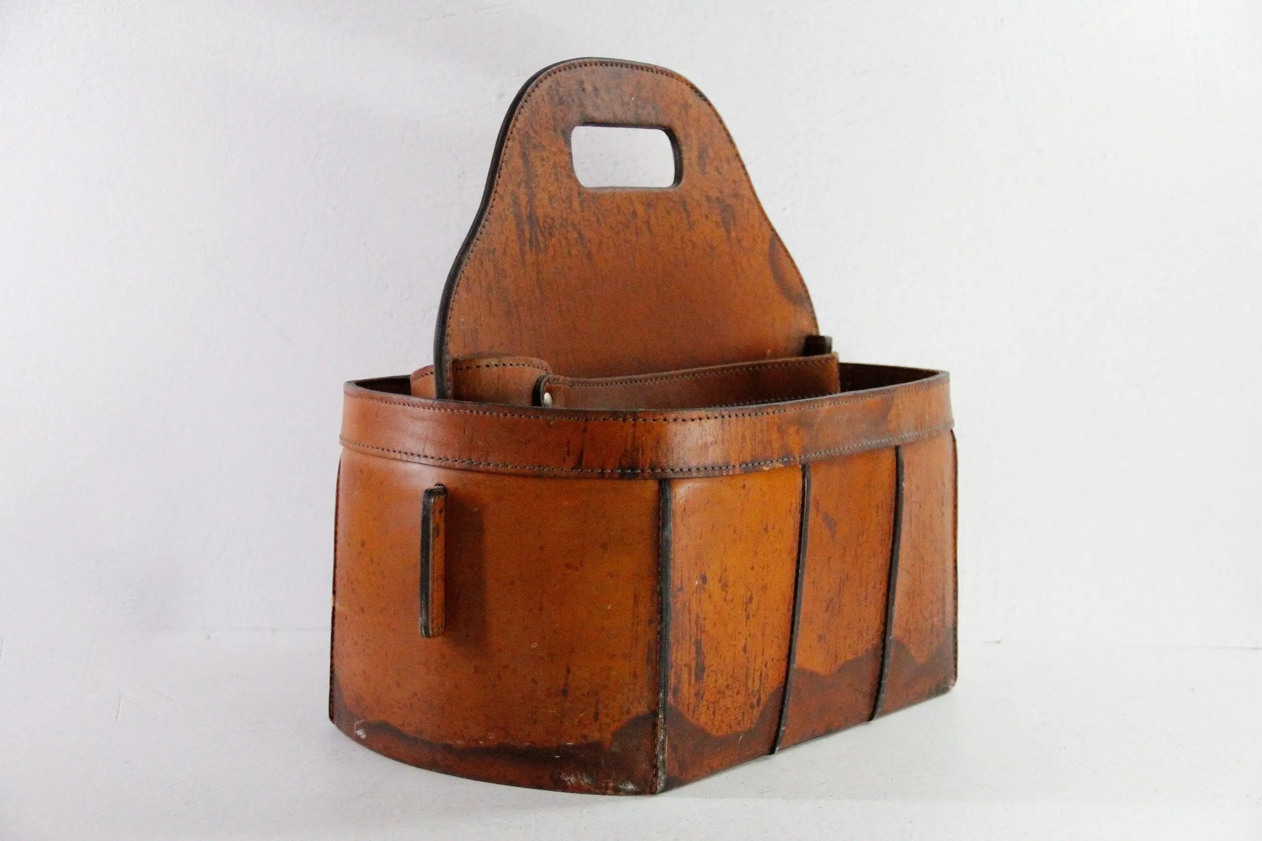French Leather Magazine Holder | Style of Jacques Adnet, 1960s  Debra Hall Lifestyle