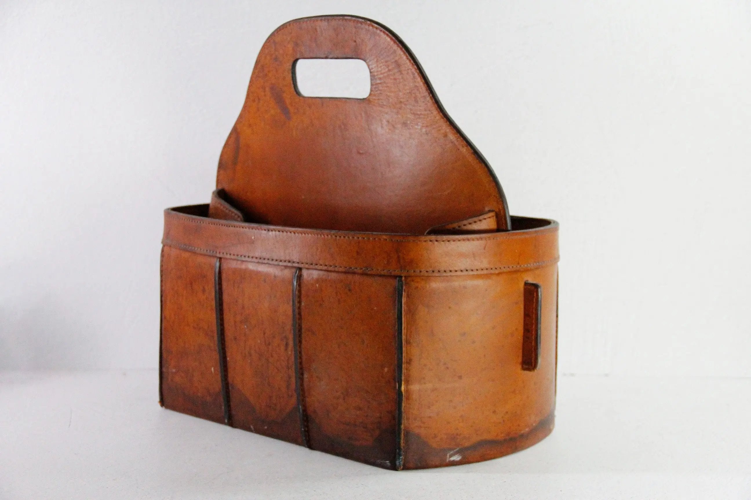 French Leather Magazine Holder | Style of Jacques Adnet, 1960s  Debra Hall Lifestyle