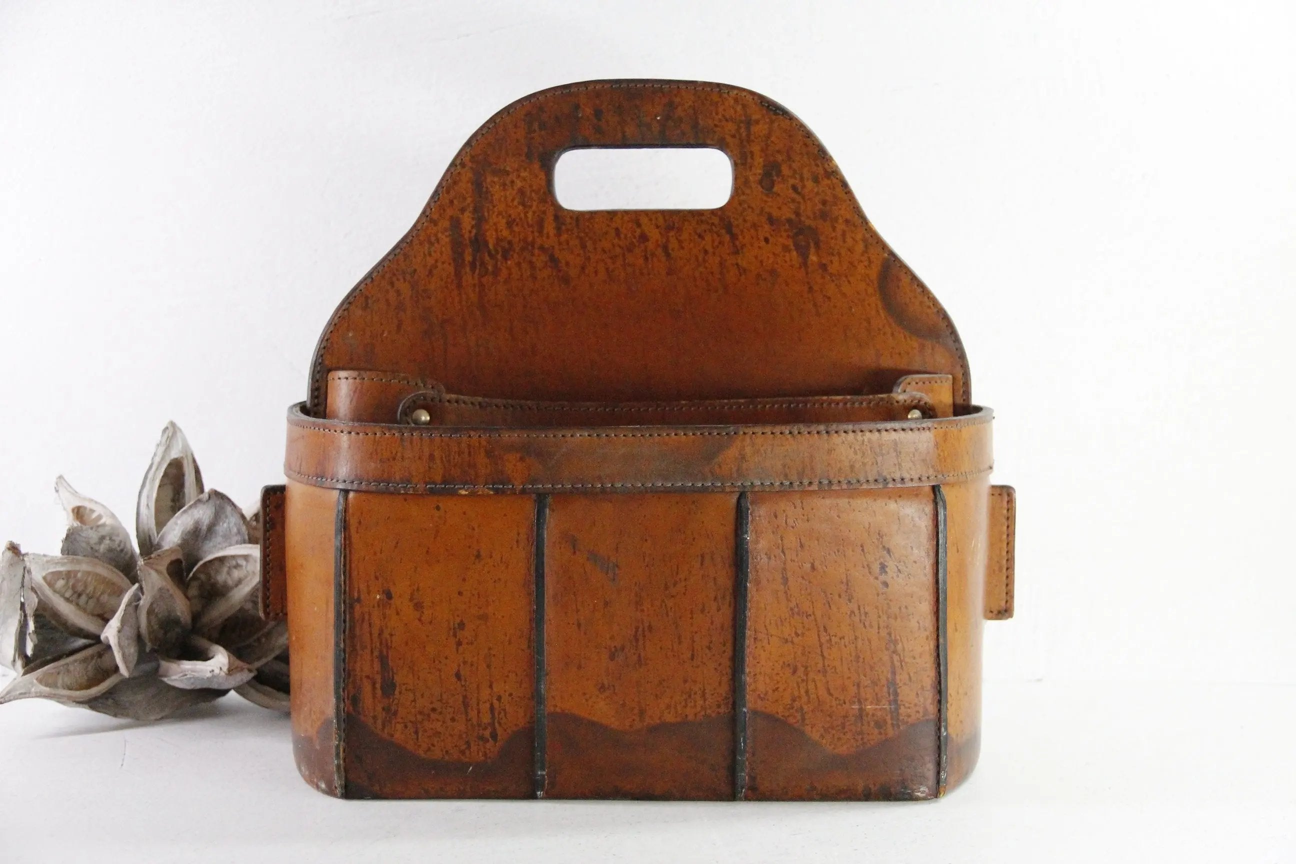 French Leather Magazine Holder | Style of Jacques Adnet, 1960s  Debra Hall Lifestyle