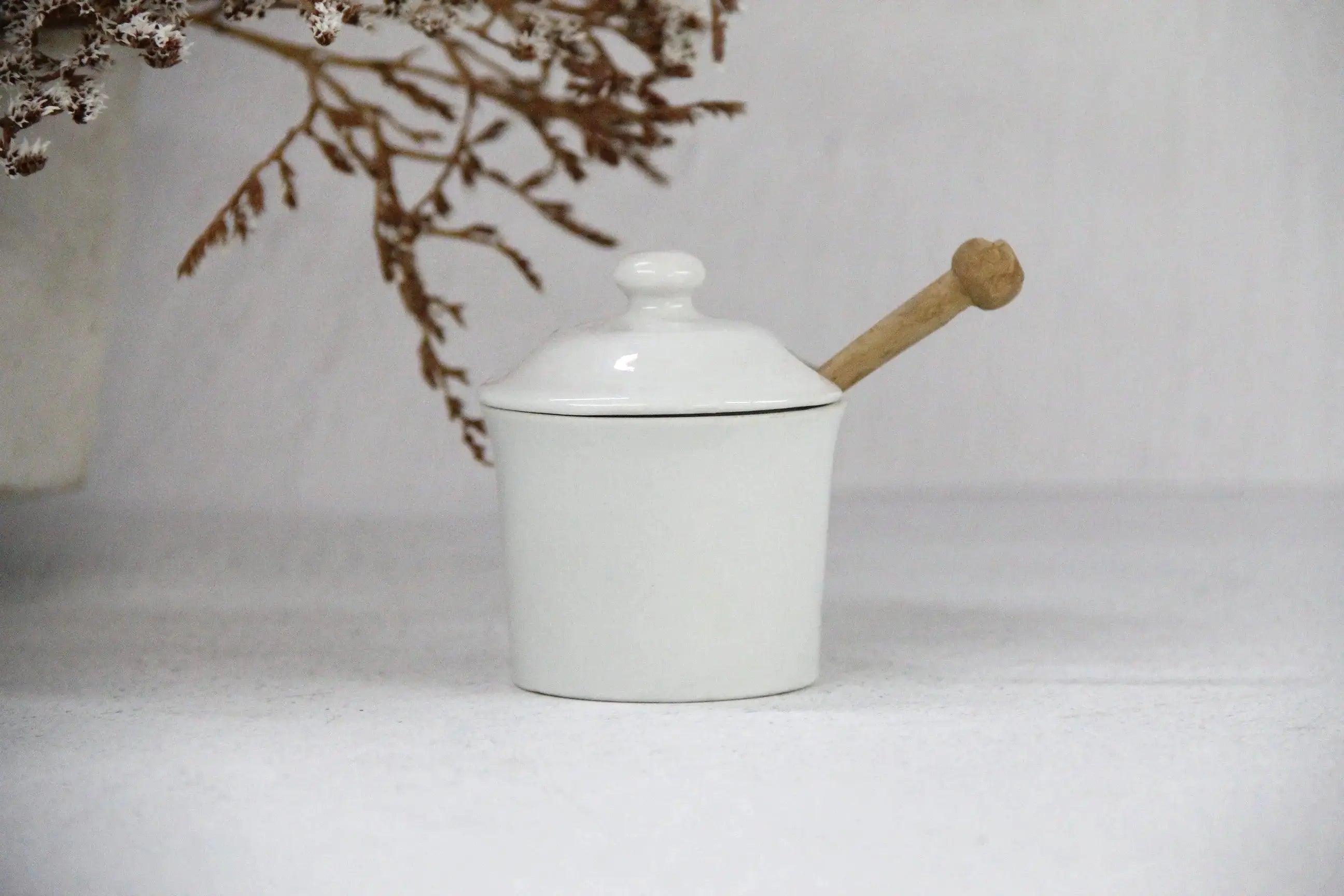 French Mustard Pot With Wooden Spoon | Antique Jar  Debra Hall Lifestyle