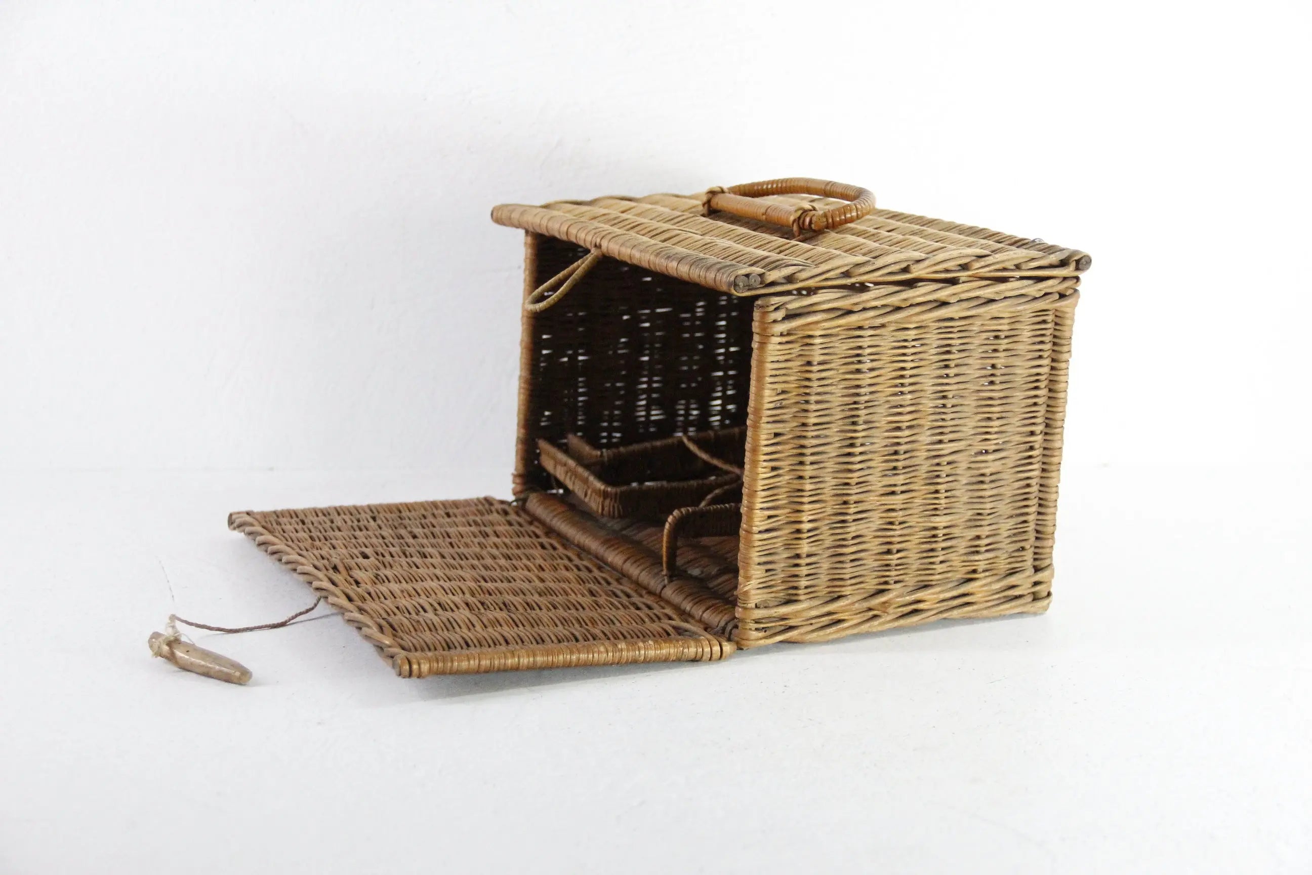 French Picnic Basket | Antique Wicker Travel Caddy  Debra Hall Lifestyle